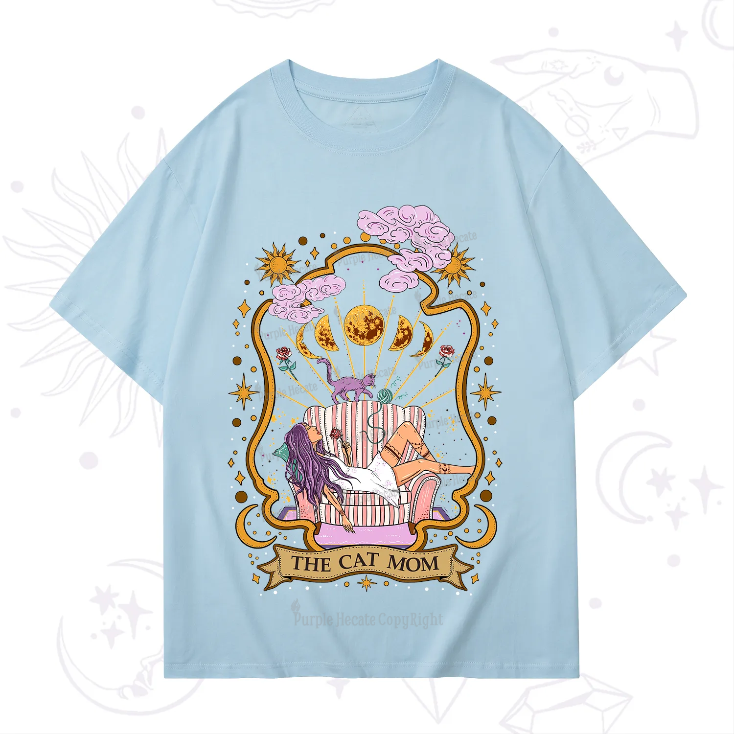 Purplehecate The Cat Mom Goddess T-Shirt