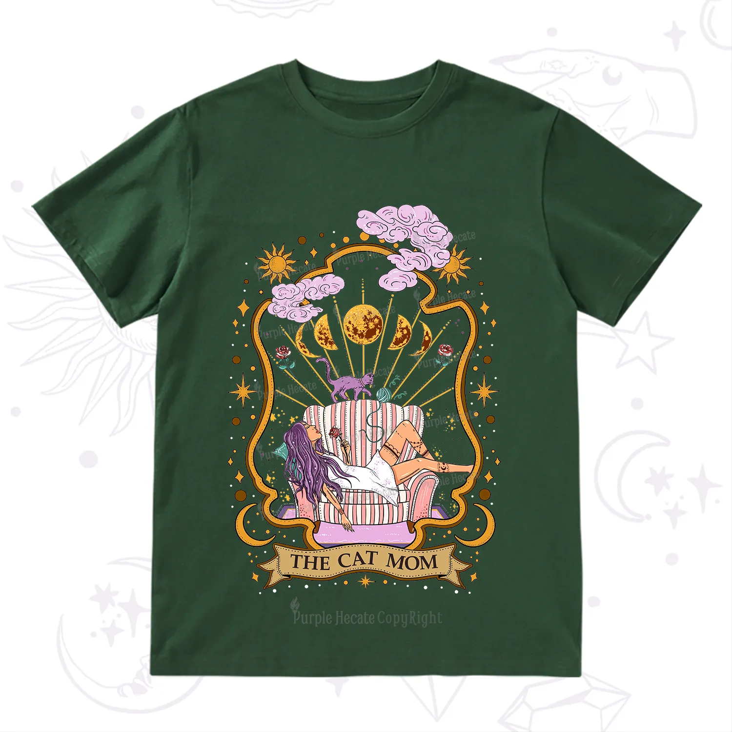Purplehecate The Cat Mom Goddess T-Shirt