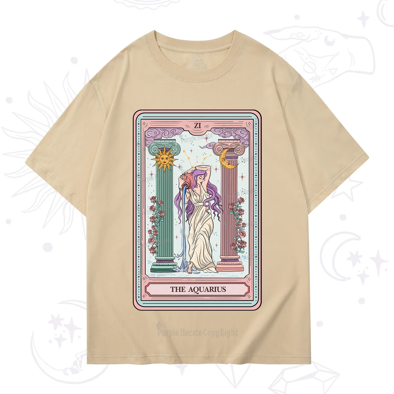Purplehecate The Aquarius Goddess Tarot T-Shirt