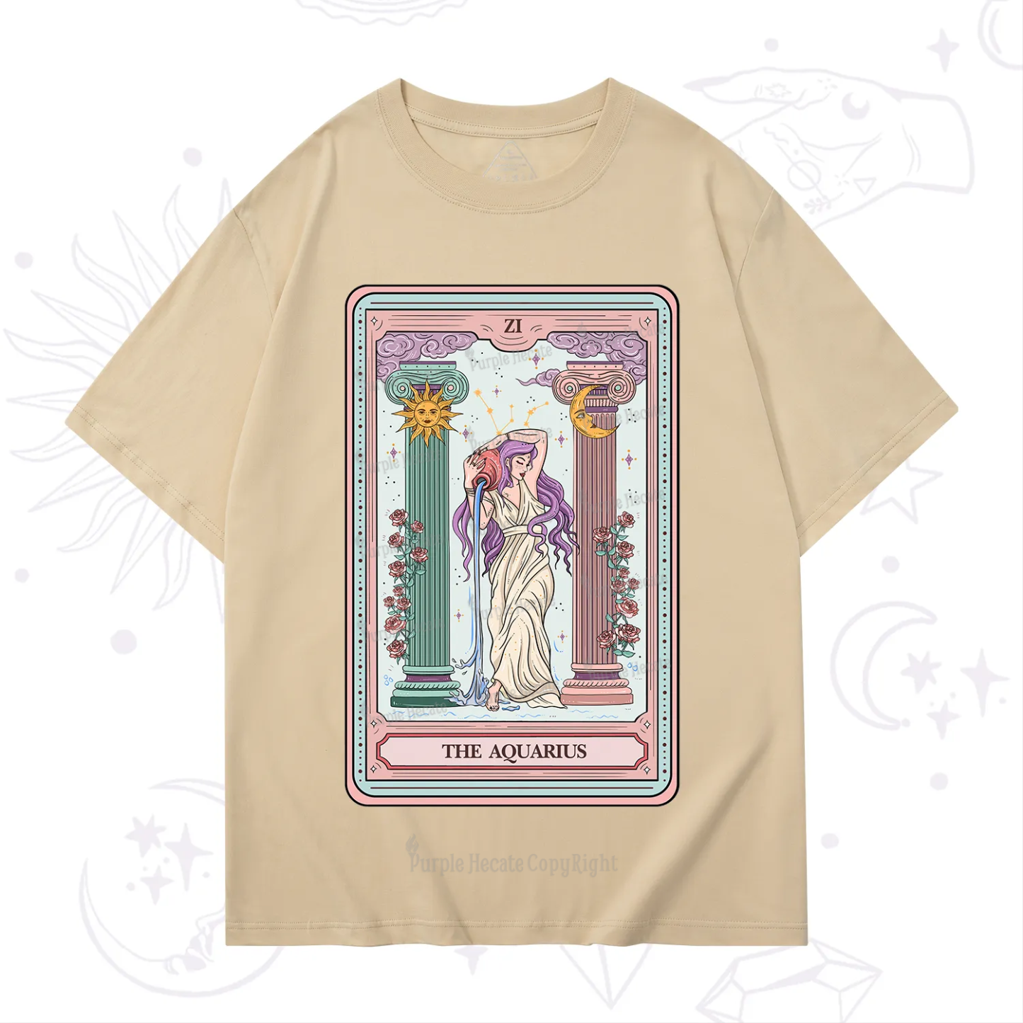 Purplehecate The Aquarius Goddess Tarot T-Shirt