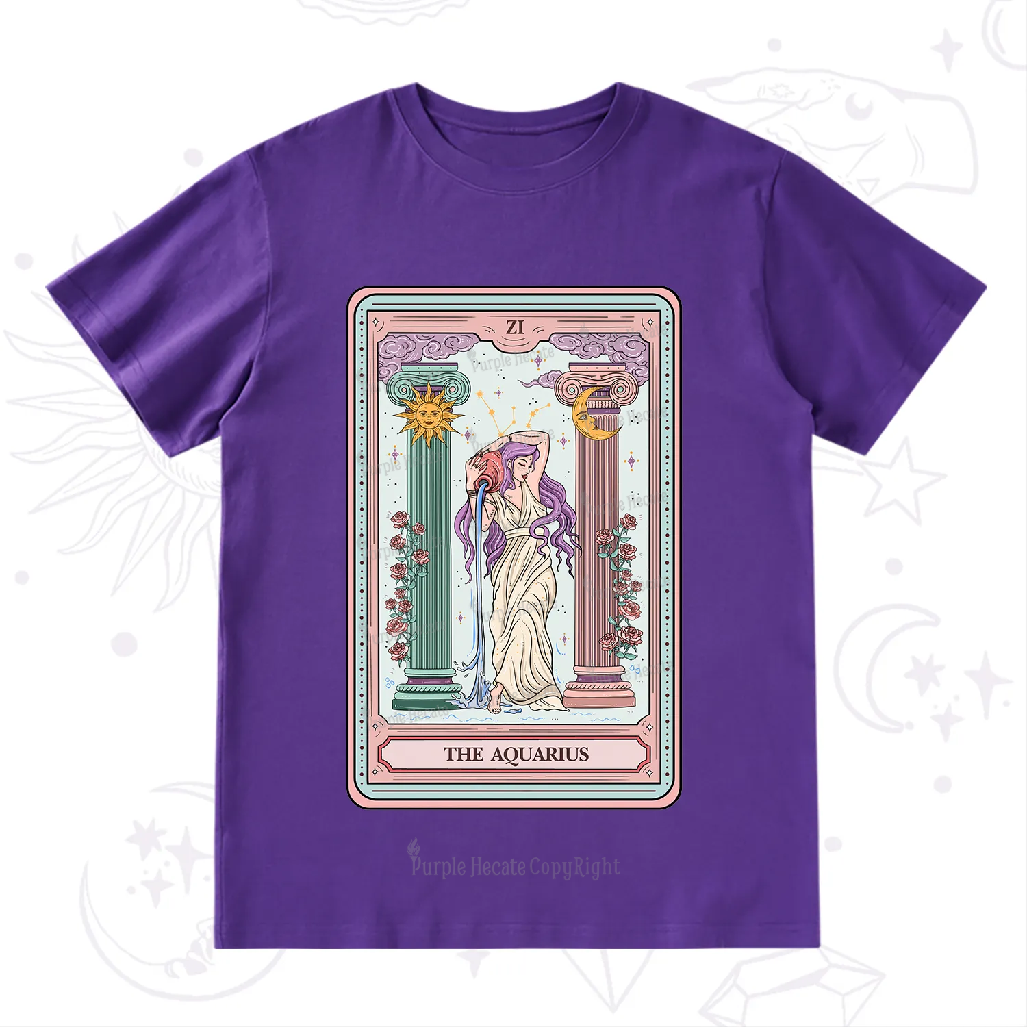Purplehecate The Aquarius Goddess Tarot T-Shirt