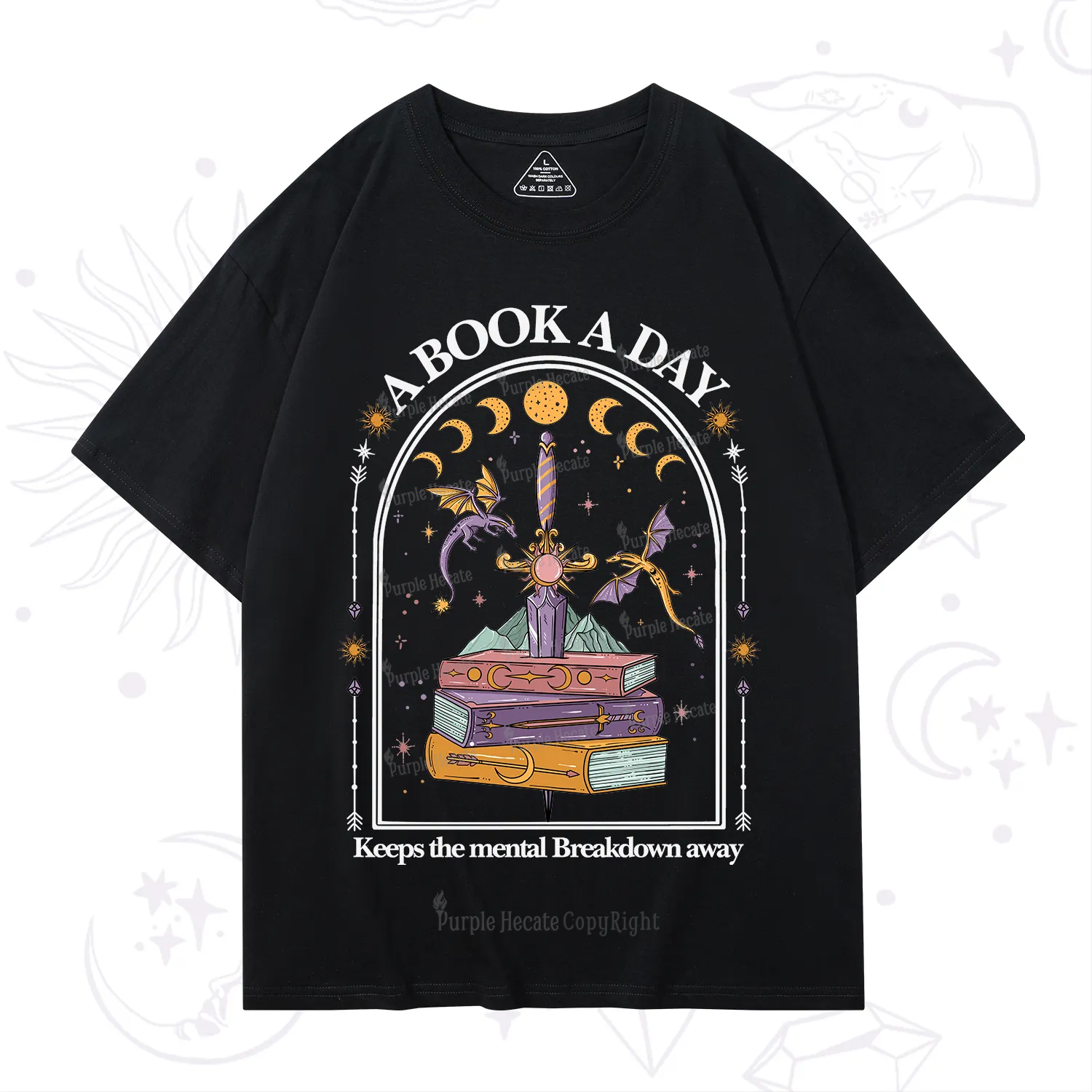 Purplehecate A Book A Day Keeps The Mental Breakdown Away T-Shirt