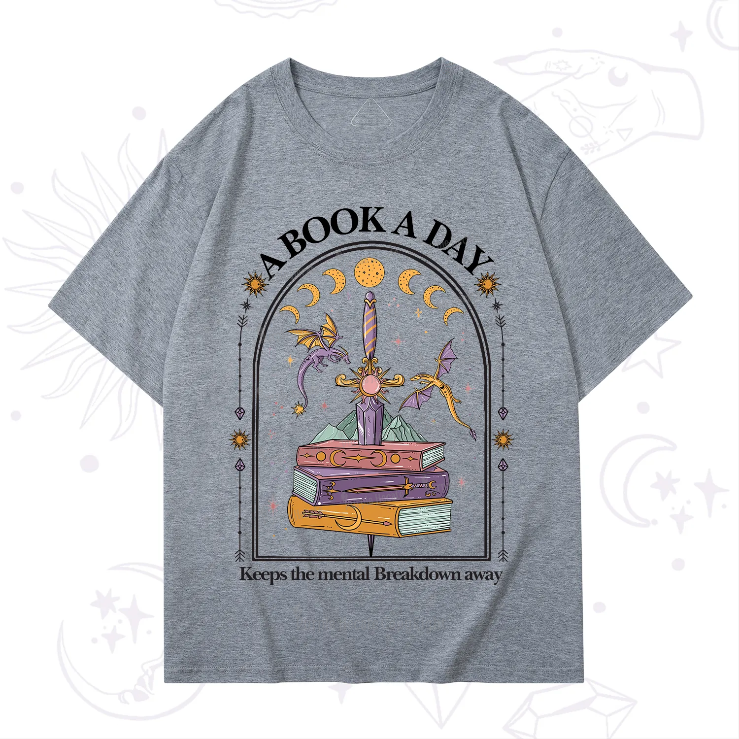 Purplehecate A Book A Day Keeps The Mental Breakdown Away T-Shirt
