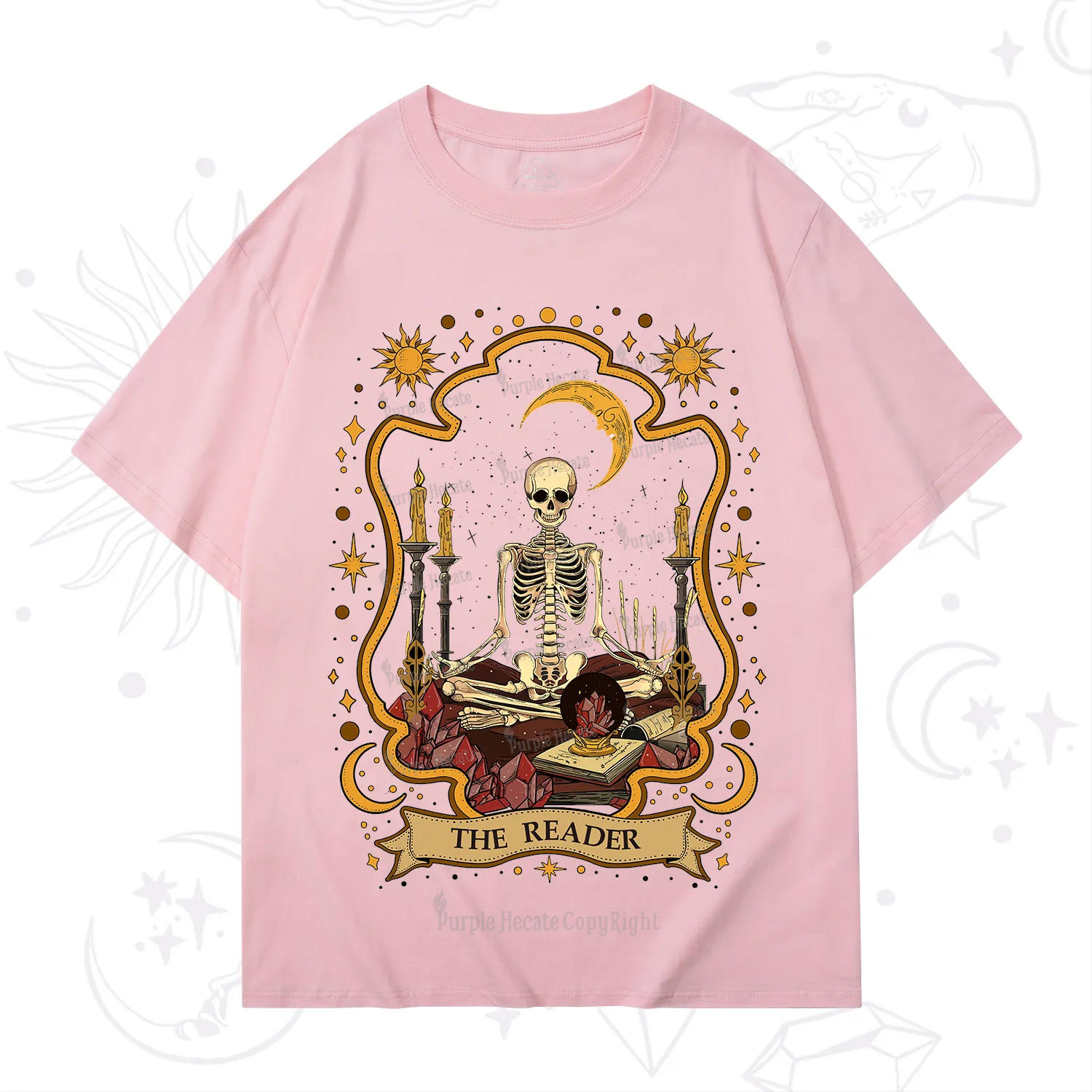 Purplehecate The Reader Skeleton T-Shirt