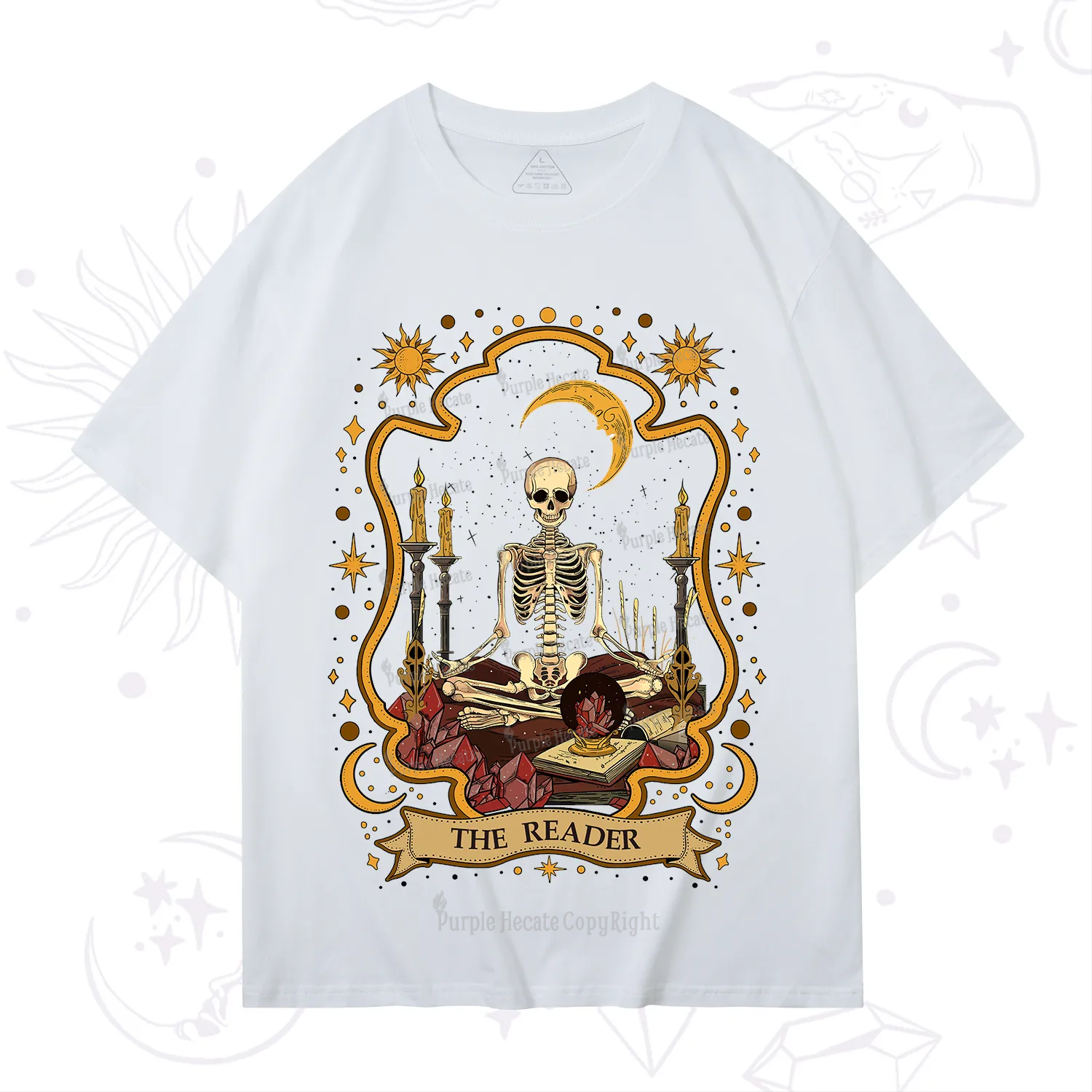 Purplehecate The Reader Skeleton T-Shirt