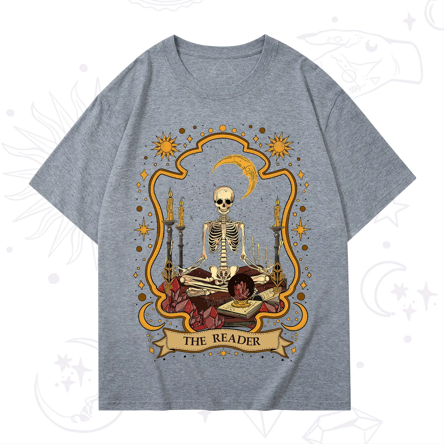 Purplehecate The Reader Skeleton T-Shirt