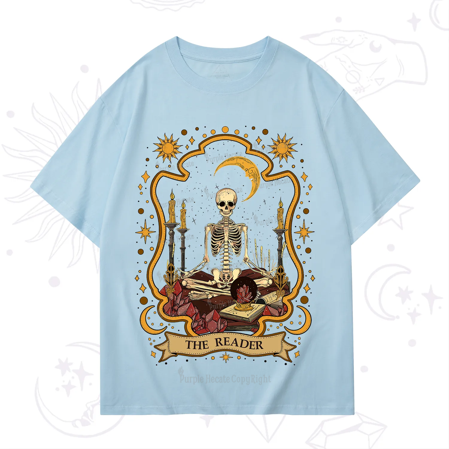 Purplehecate The Reader Skeleton T-Shirt