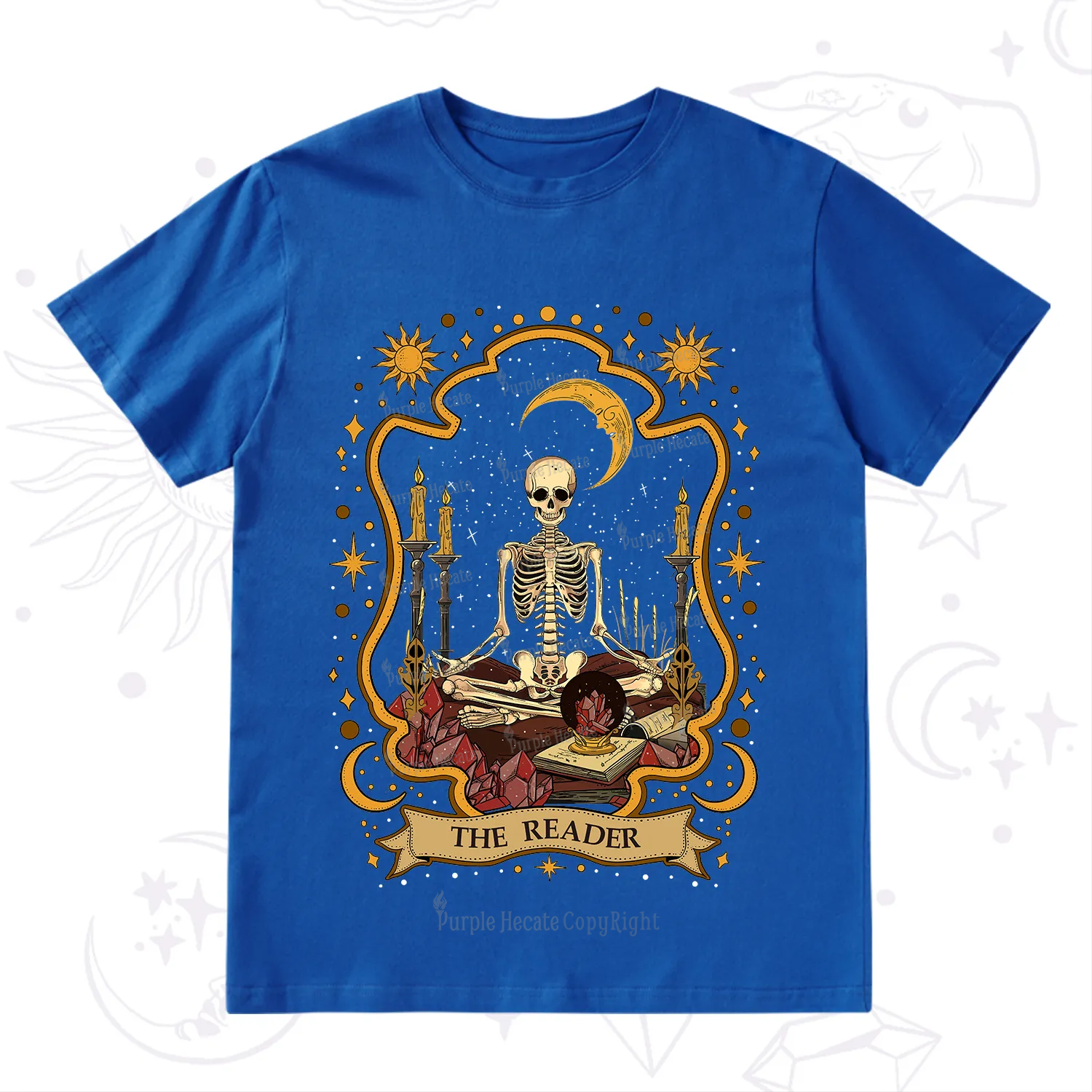 Purplehecate The Reader Skeleton T-Shirt