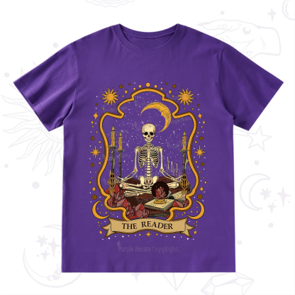 Purplehecate The Reader Skeleton T-Shirt