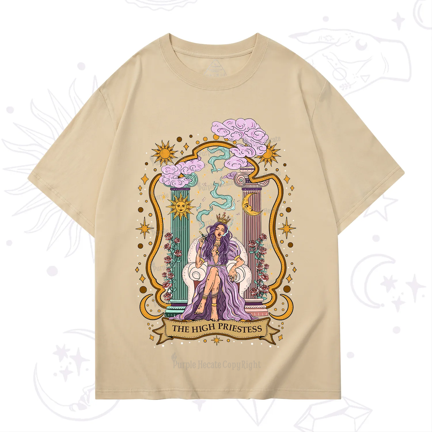 Purplehecate The High Priestess Goddess T-Shirt