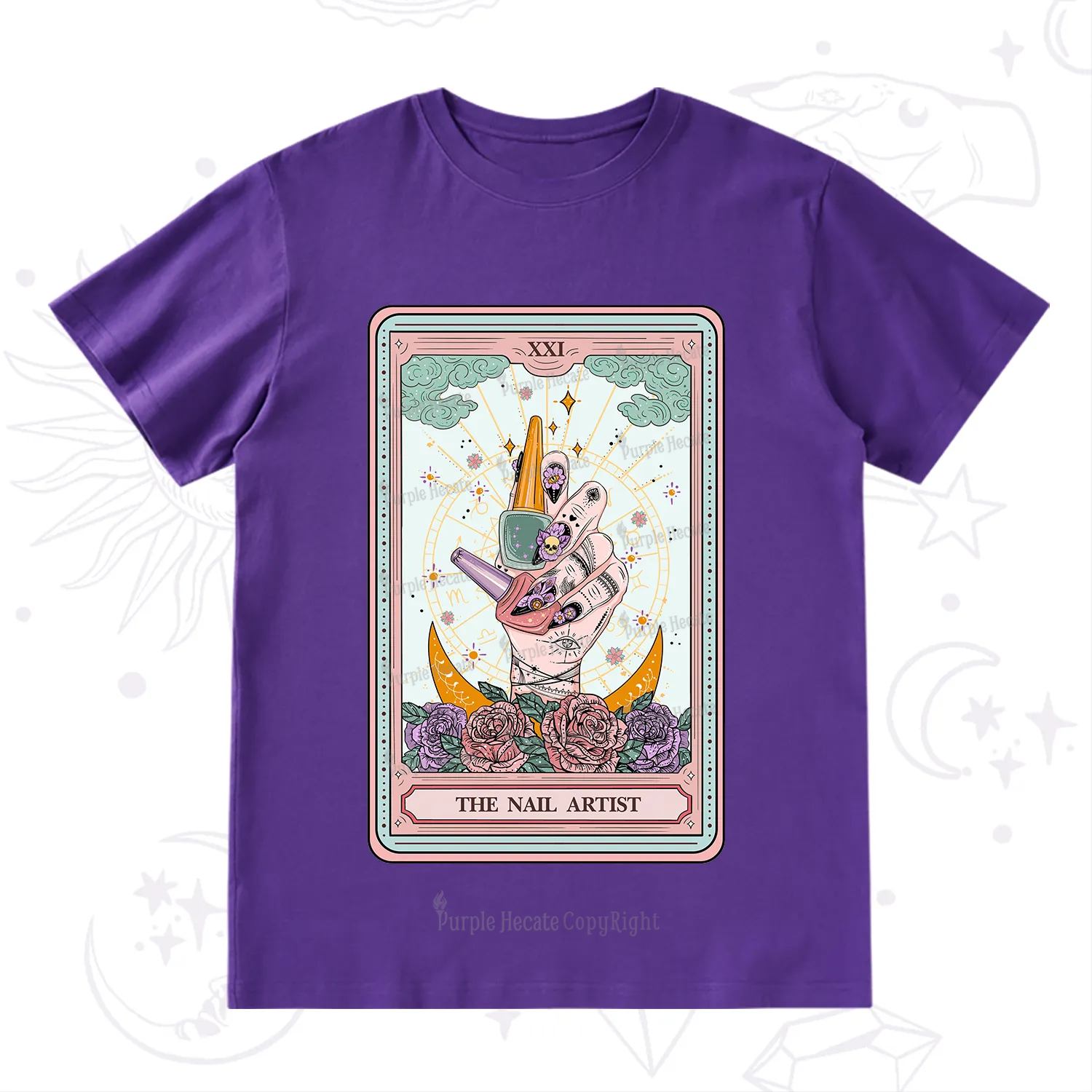 Purplehecate The Badass Nail Artist Tarot T-Shirt