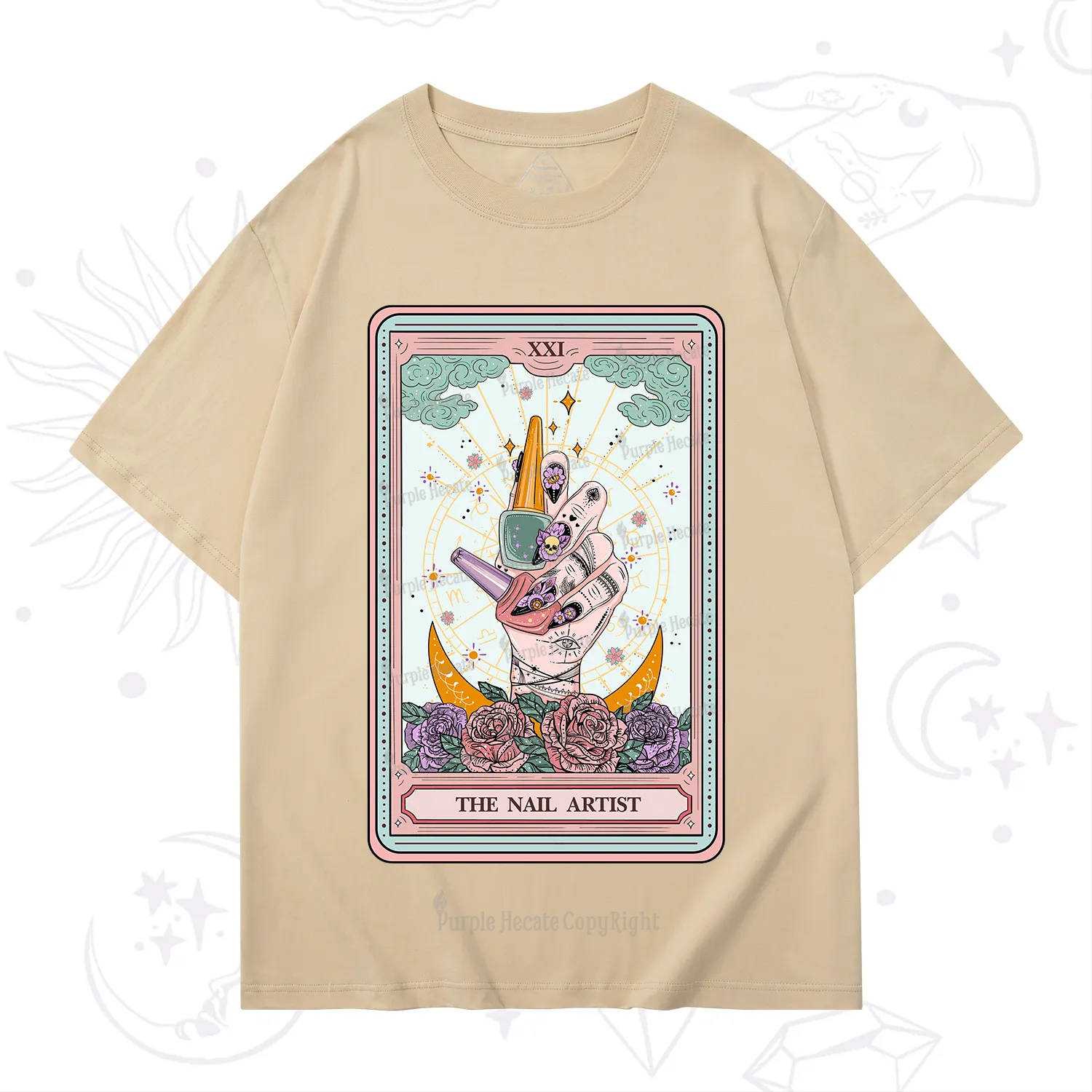 Purplehecate The Badass Nail Artist Tarot T-Shirt