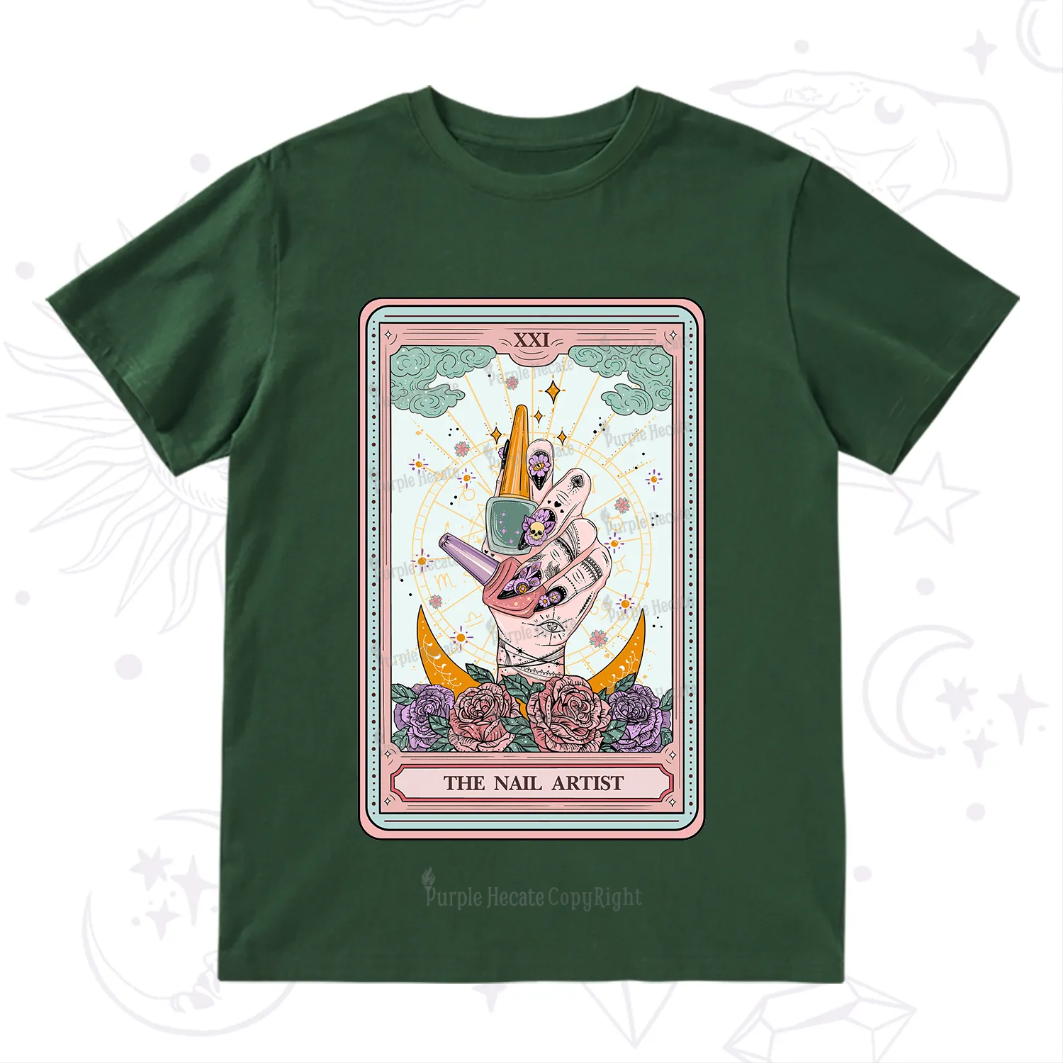Purplehecate The Badass Nail Artist Tarot T-Shirt