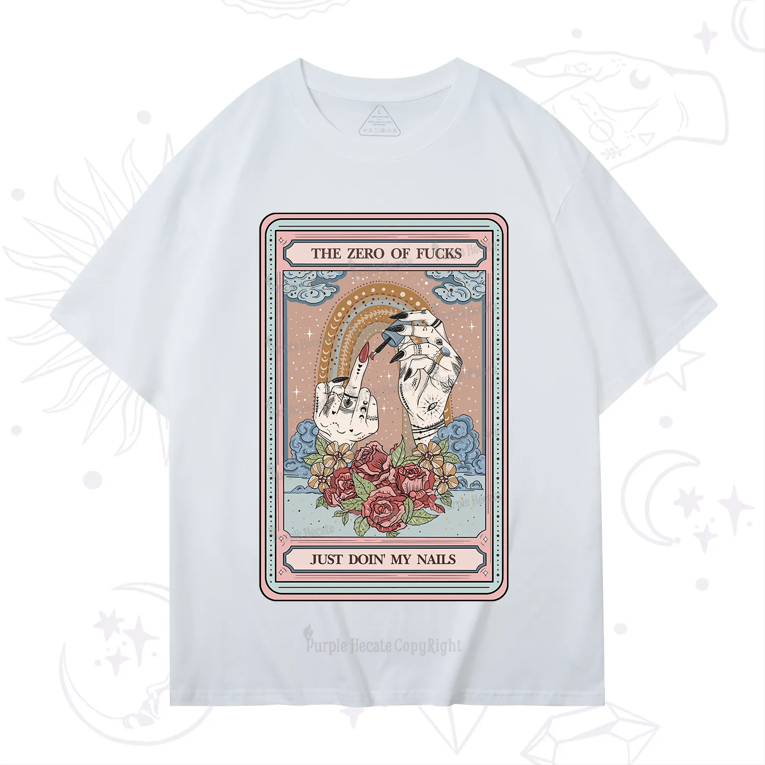Purplehecate The Zero of Fucks Just Doin' My Nails Tarot T-Shirt