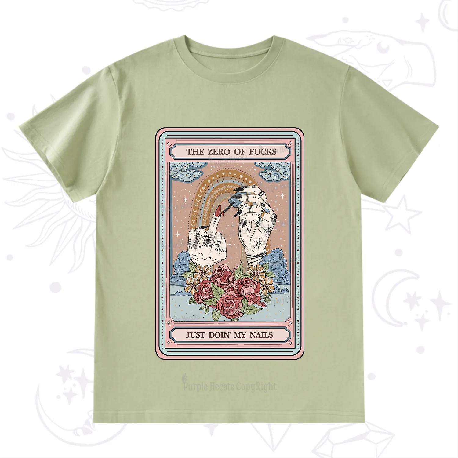 Purplehecate The Zero of Fucks Just Doin' My Nails Tarot T-Shirt
