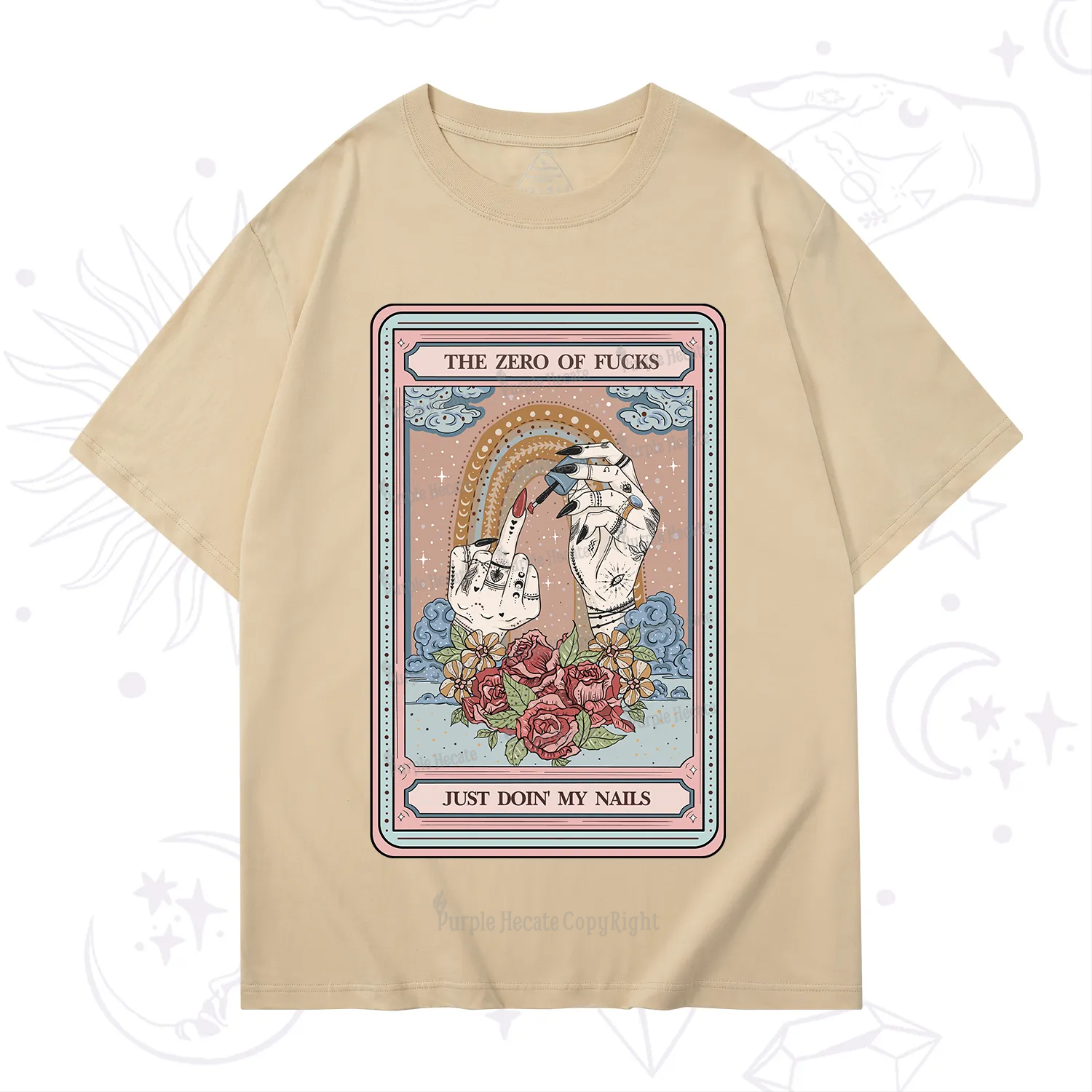 Purplehecate The Zero of Fucks Just Doin' My Nails Tarot T-Shirt