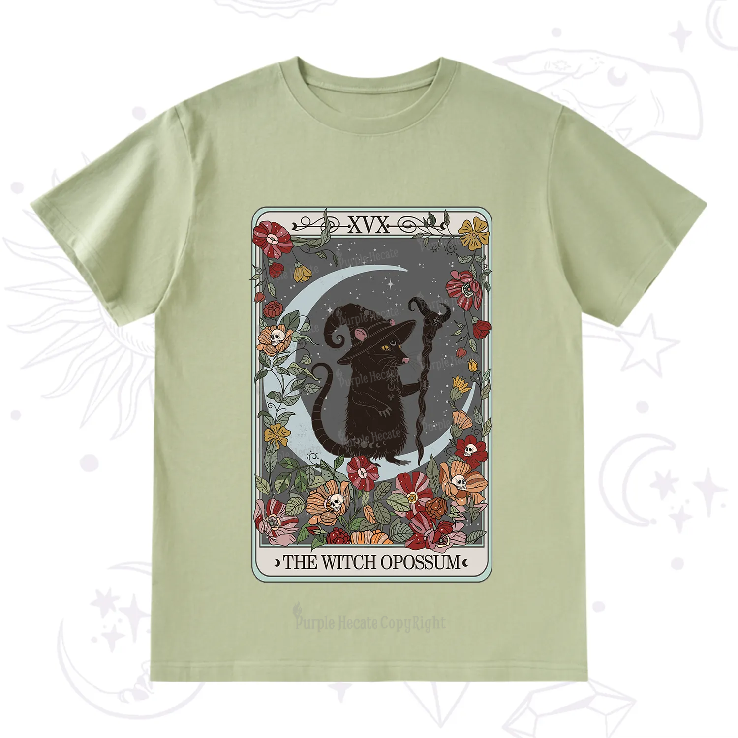 Purplehecate The Witch Opossum Tarot T-Shirt