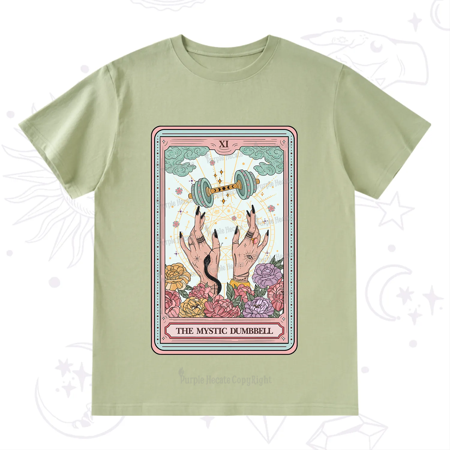 Purplehecate The Mystic Dumbbell Tarot T-Shirt
