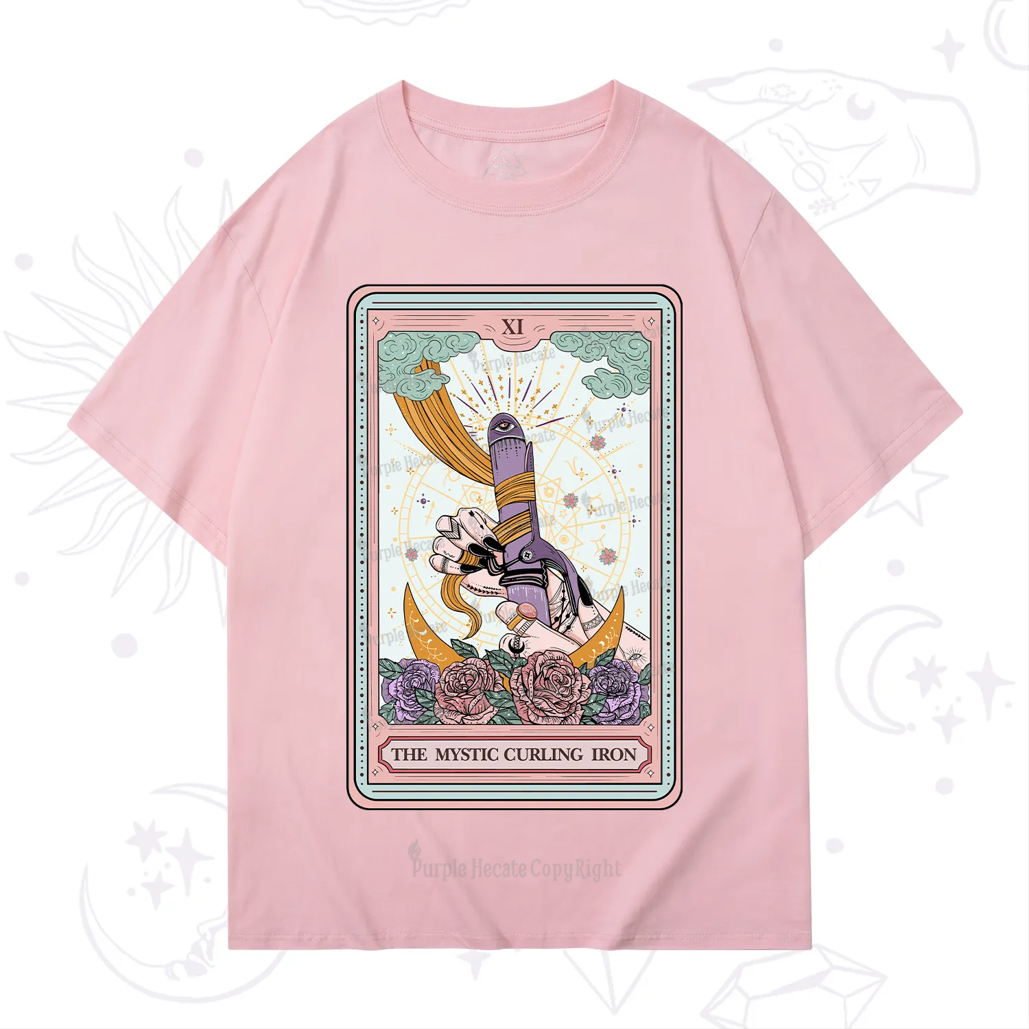 Purplehecate The Mystic Curling Iron Tarot T-Shirt