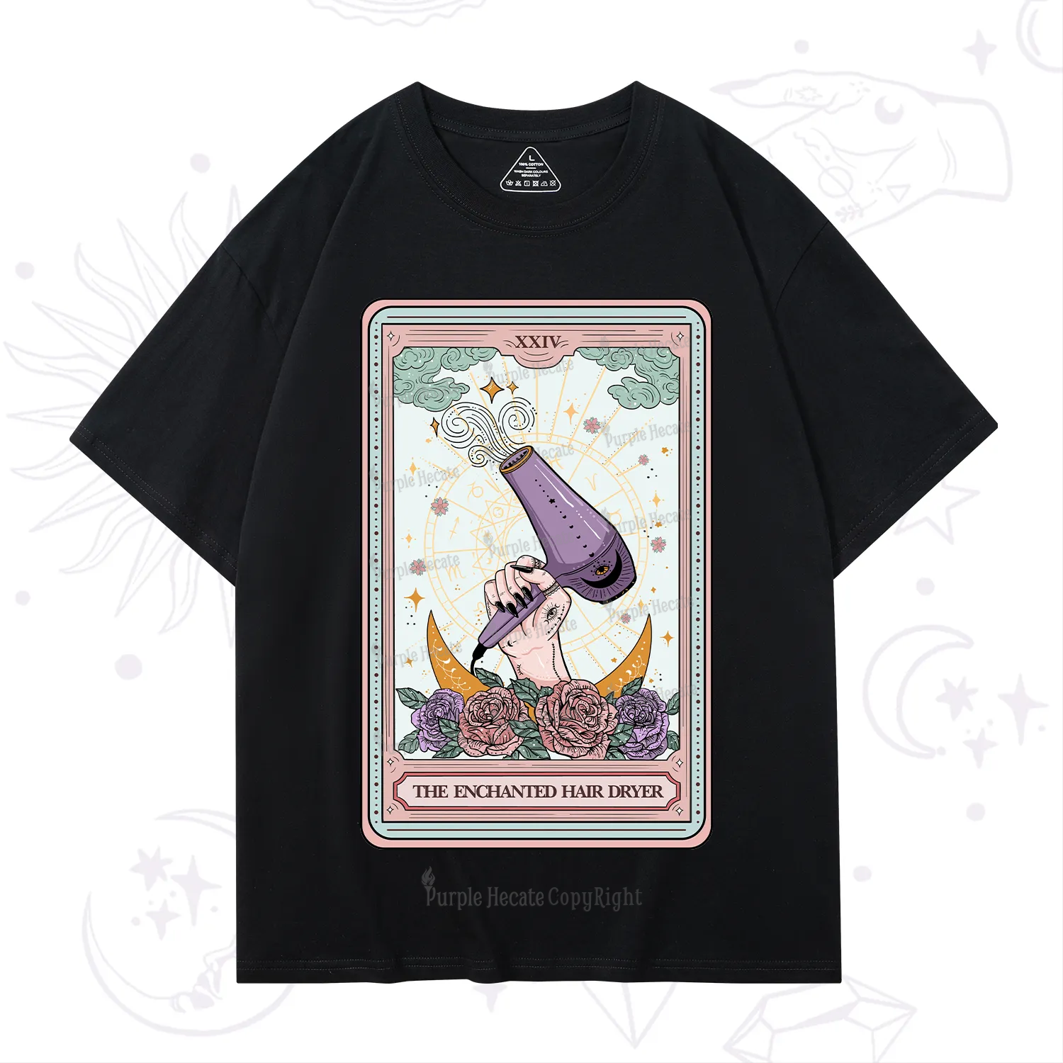 Purplehecate The Enchanted Hair Dryer Tarot T-Shirt
