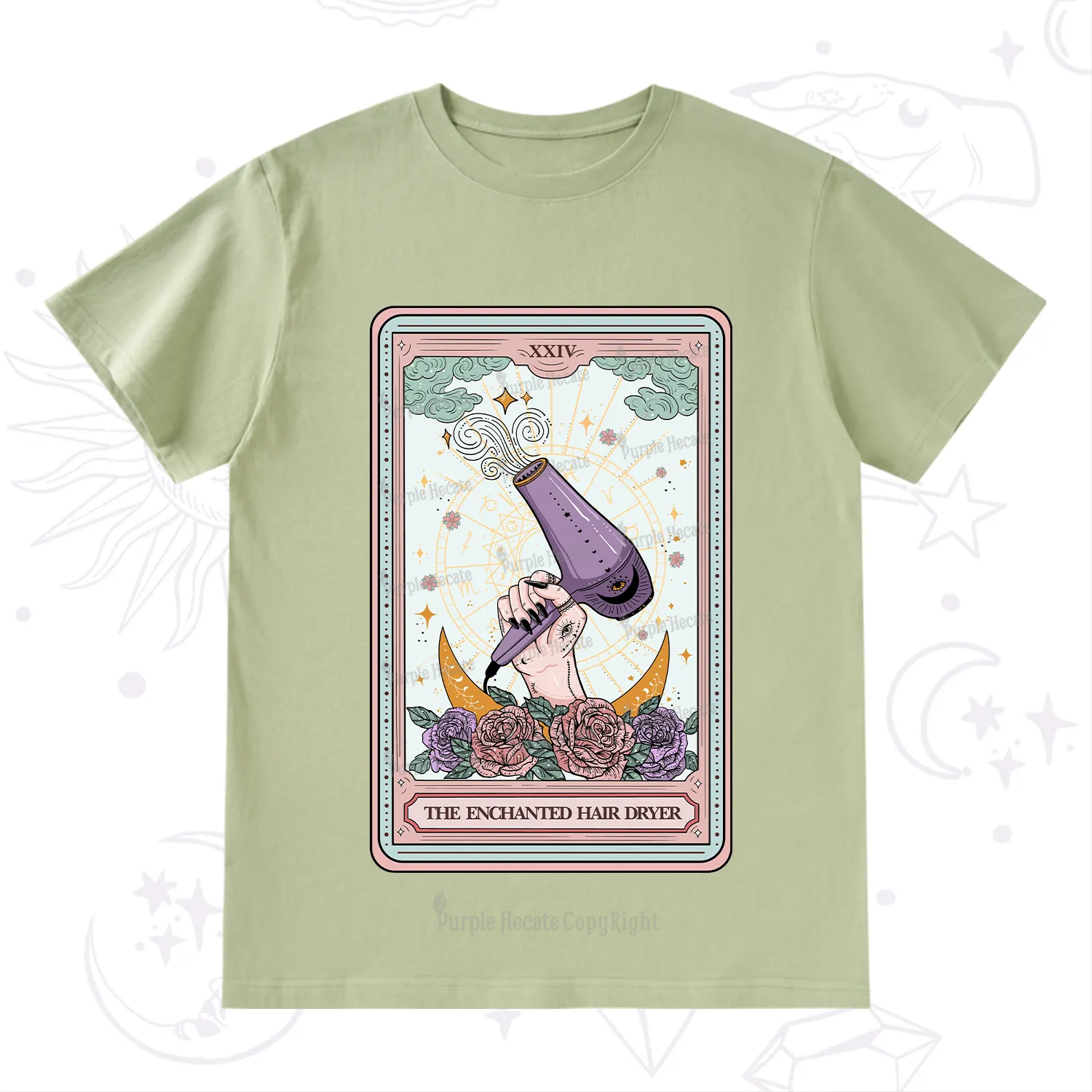 Purplehecate The Enchanted Hair Dryer Tarot T-Shirt