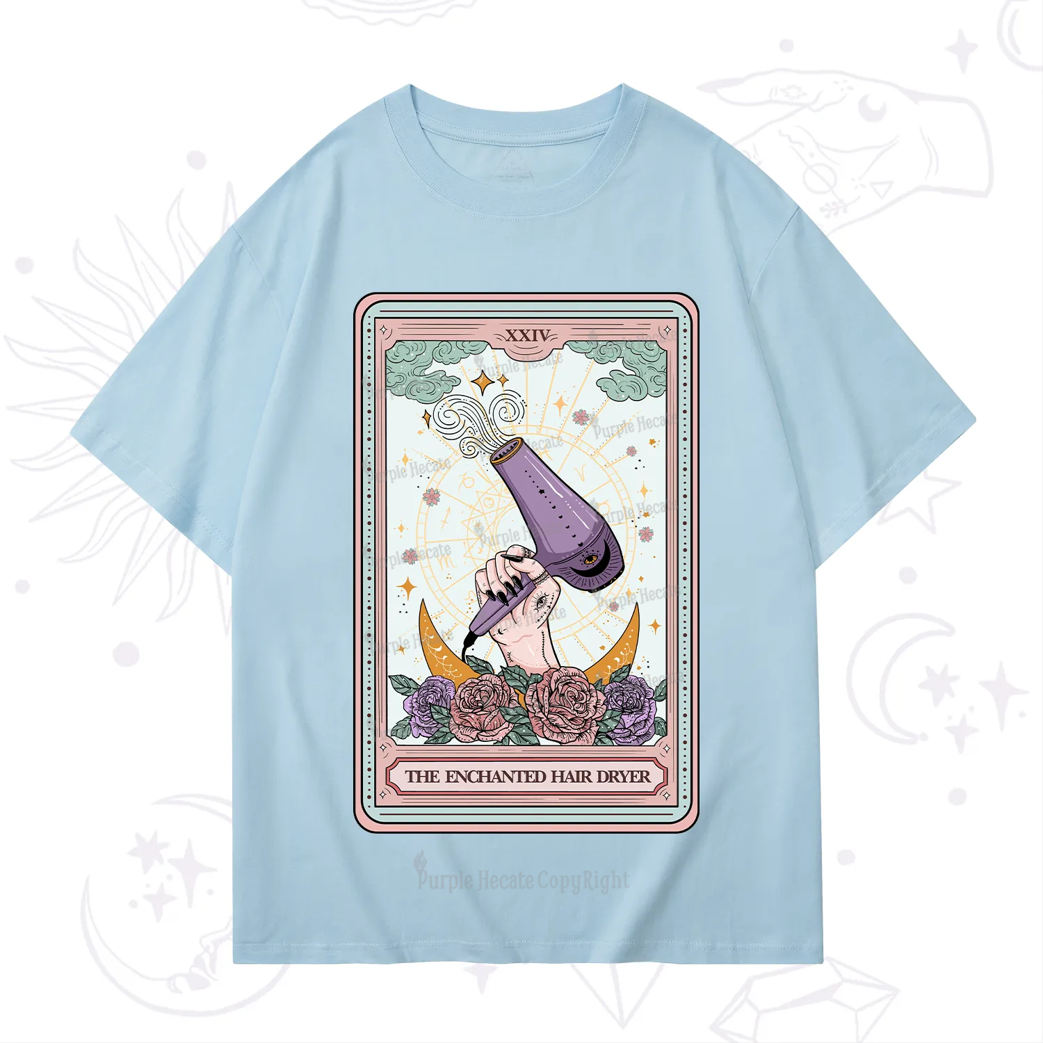 Purplehecate The Enchanted Hair Dryer Tarot T-Shirt