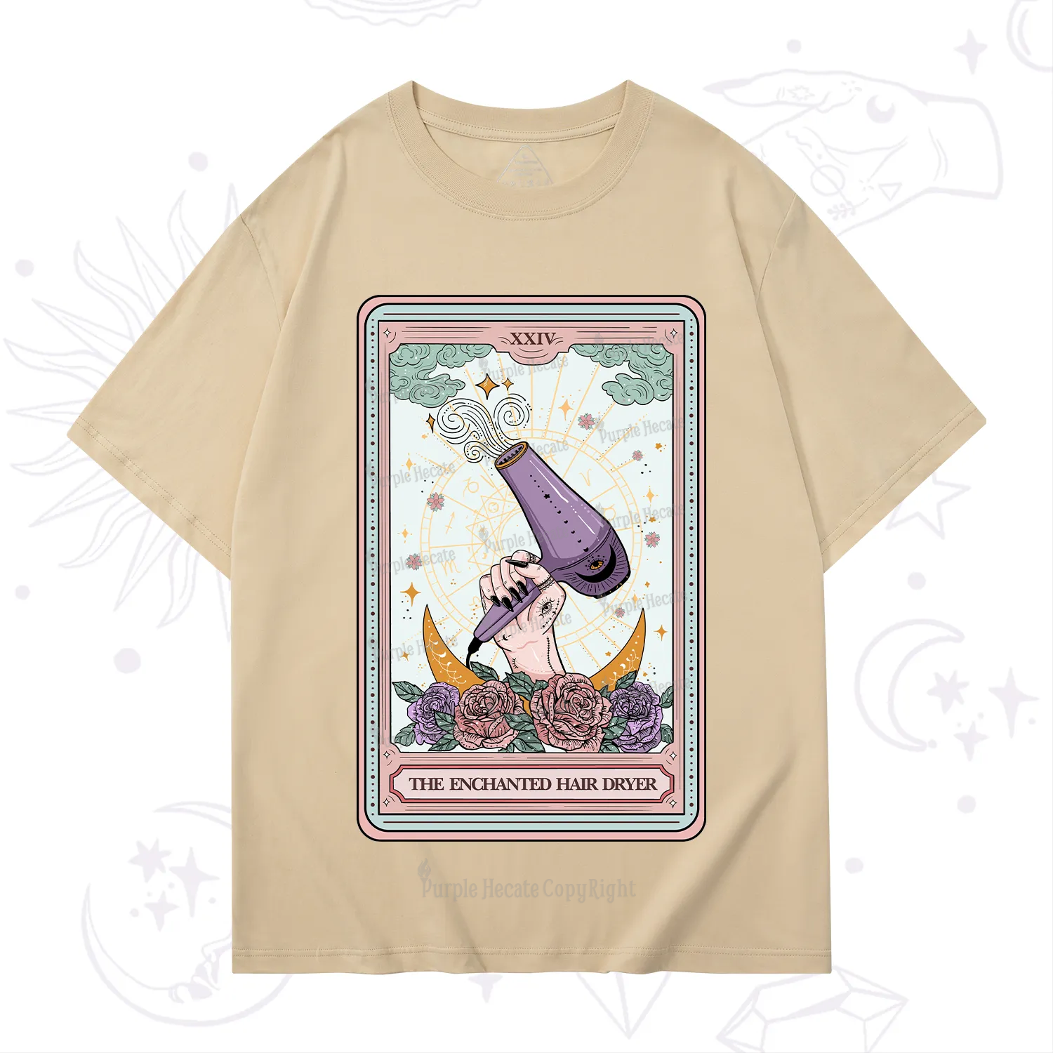 Purplehecate The Enchanted Hair Dryer Tarot T-Shirt