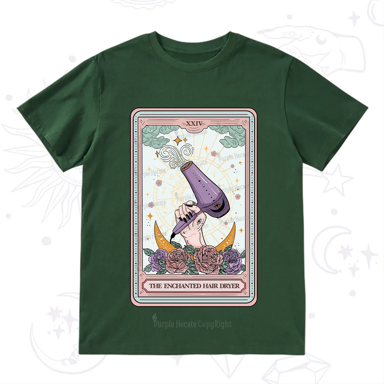 Purplehecate The Enchanted Hair Dryer Tarot T-Shirt