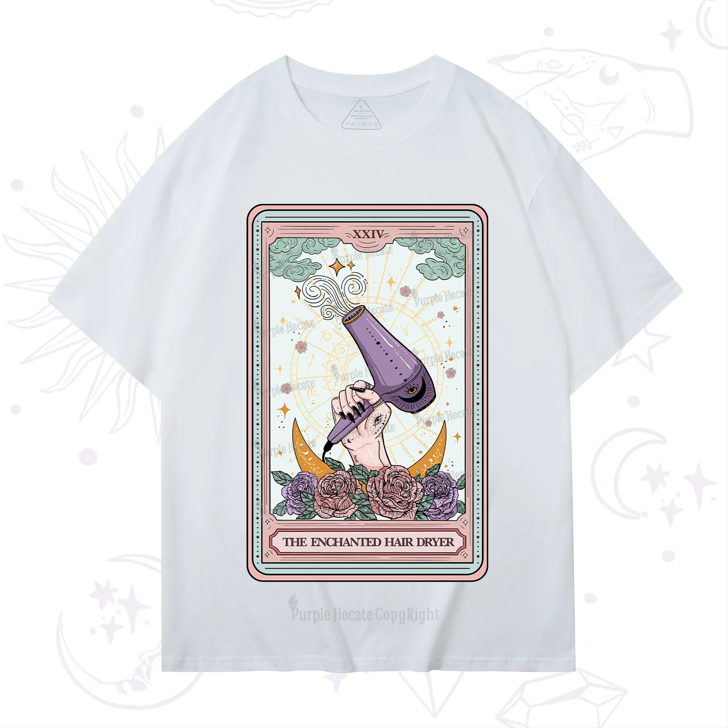 Purplehecate The Enchanted Hair Dryer Tarot T-Shirt