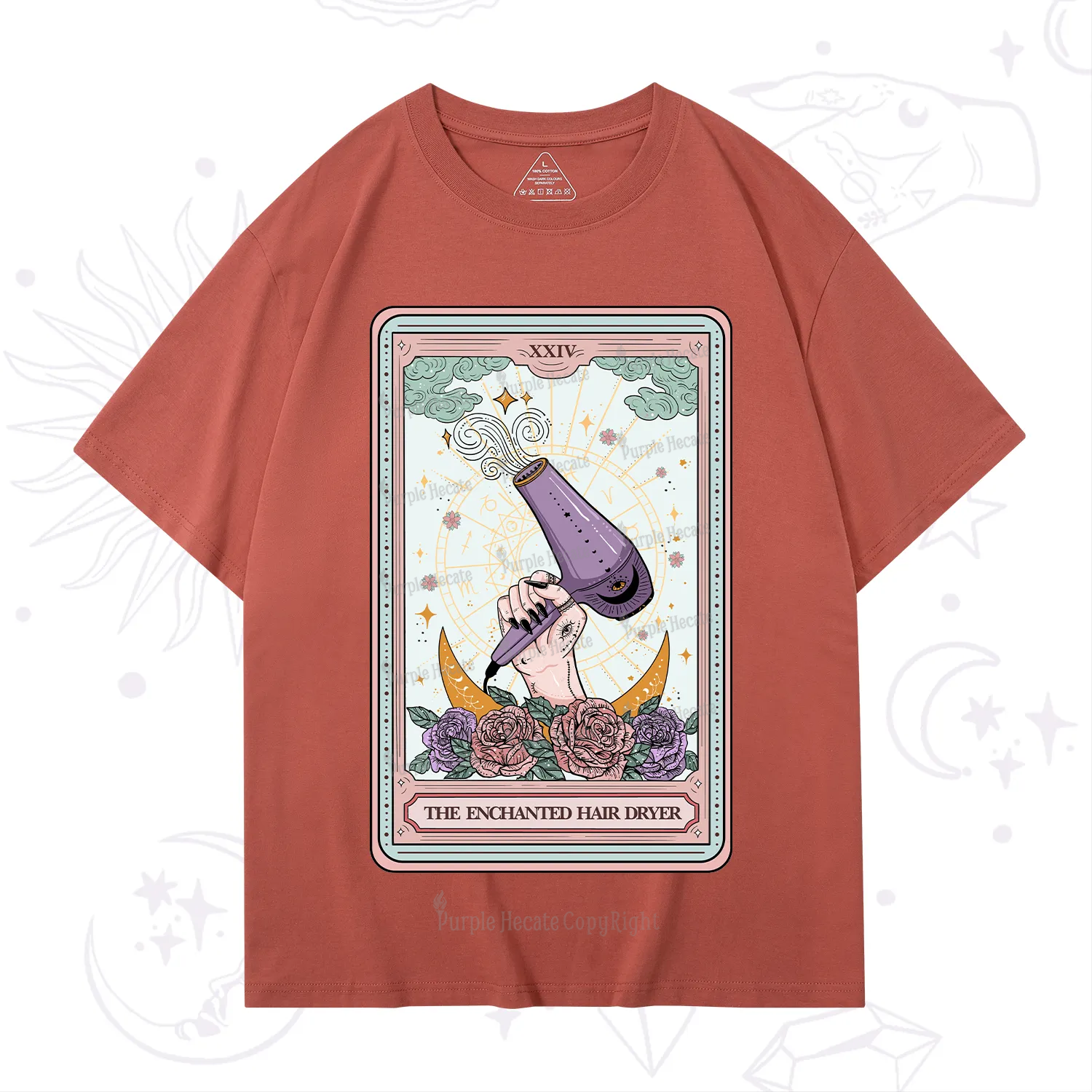 Purplehecate The Enchanted Hair Dryer Tarot T-Shirt