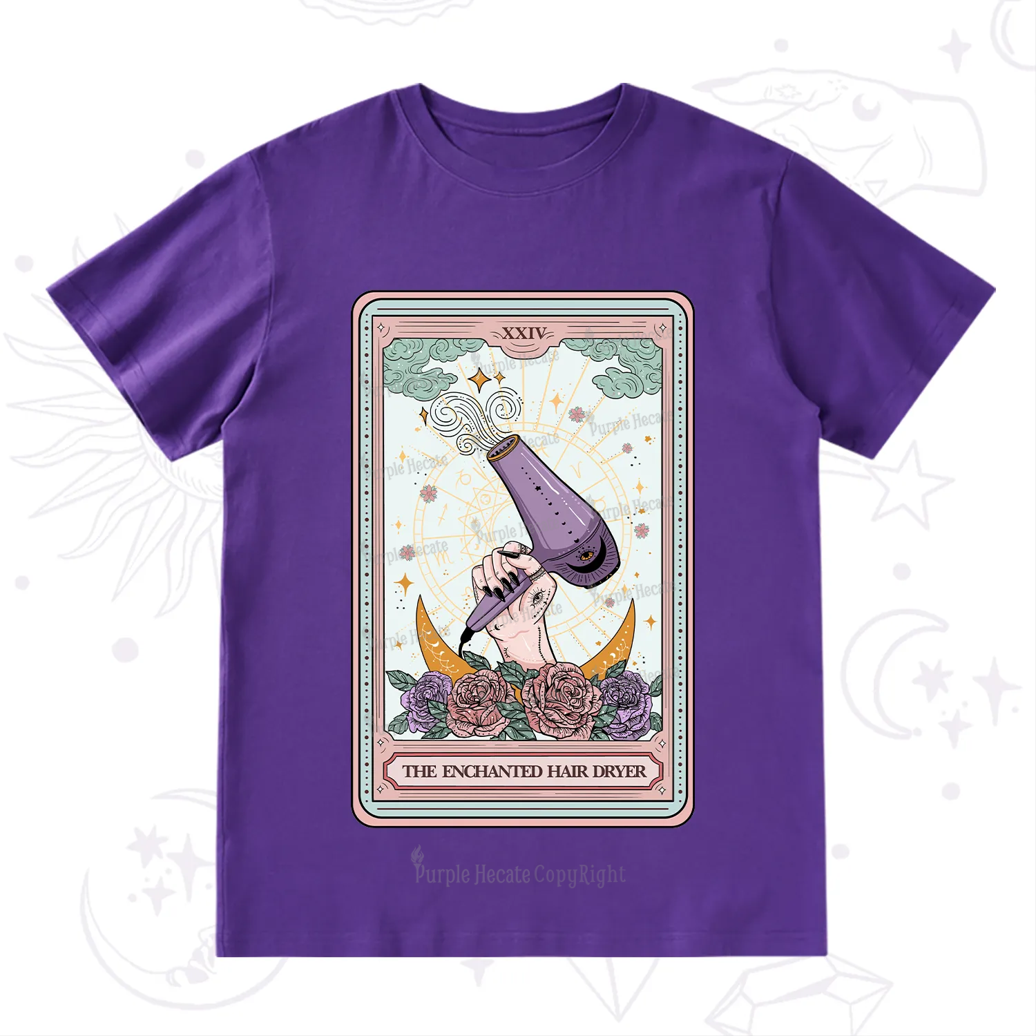 Purplehecate The Enchanted Hair Dryer Tarot T-Shirt