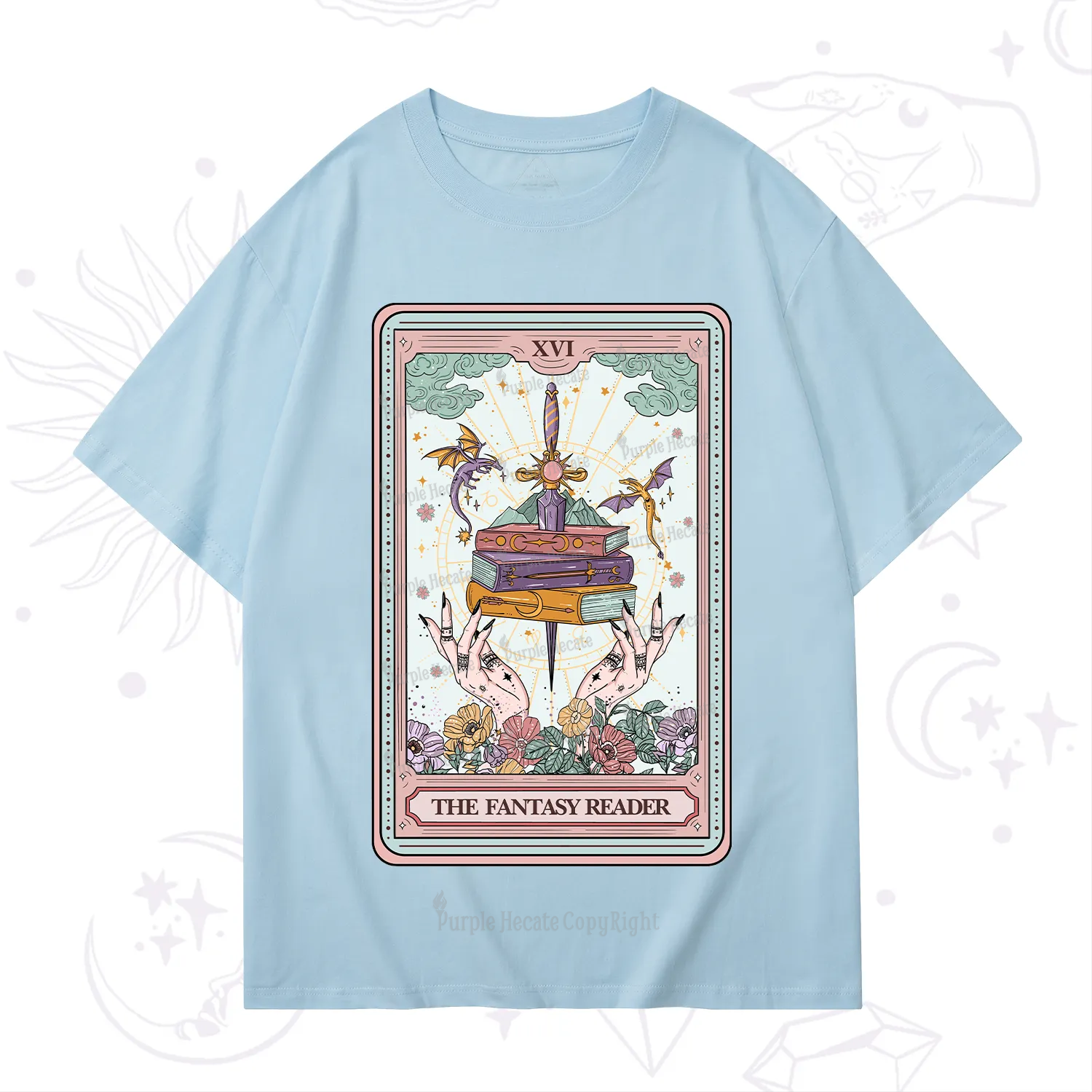 Purplehecate The Fantasy Reader Tarot T-Shirt