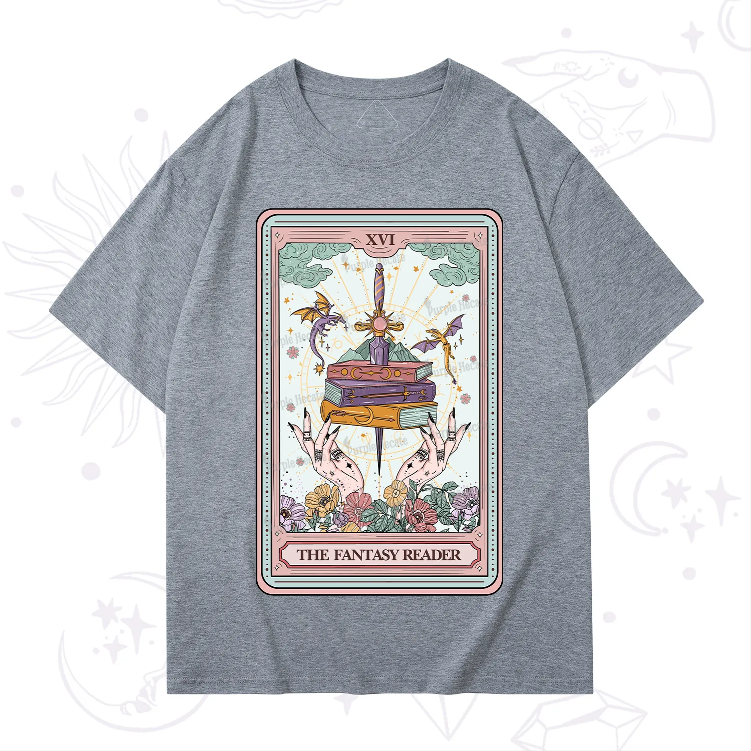 Purplehecate The Fantasy Reader Tarot T-Shirt