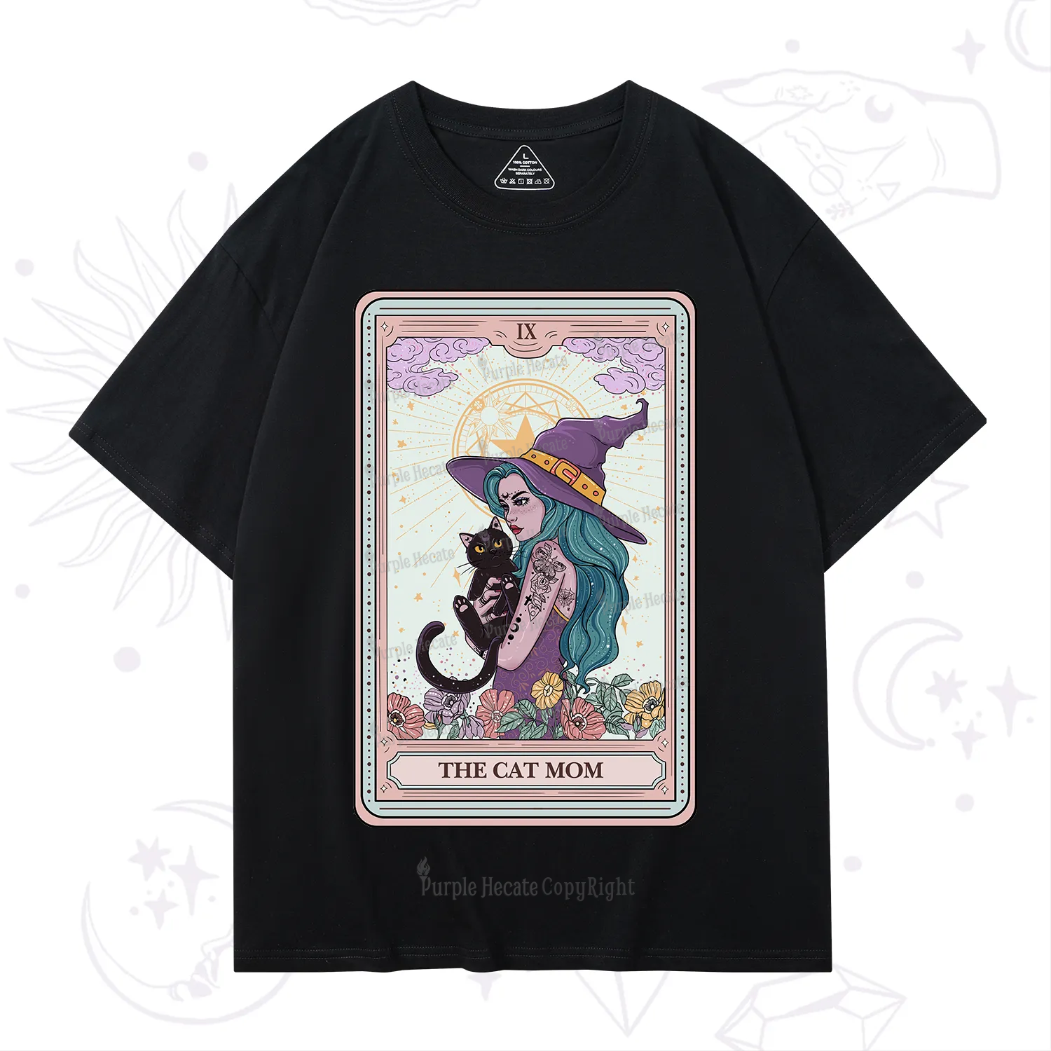 Purplehecate The Gothic Cat Mom Tarot T-Shirt