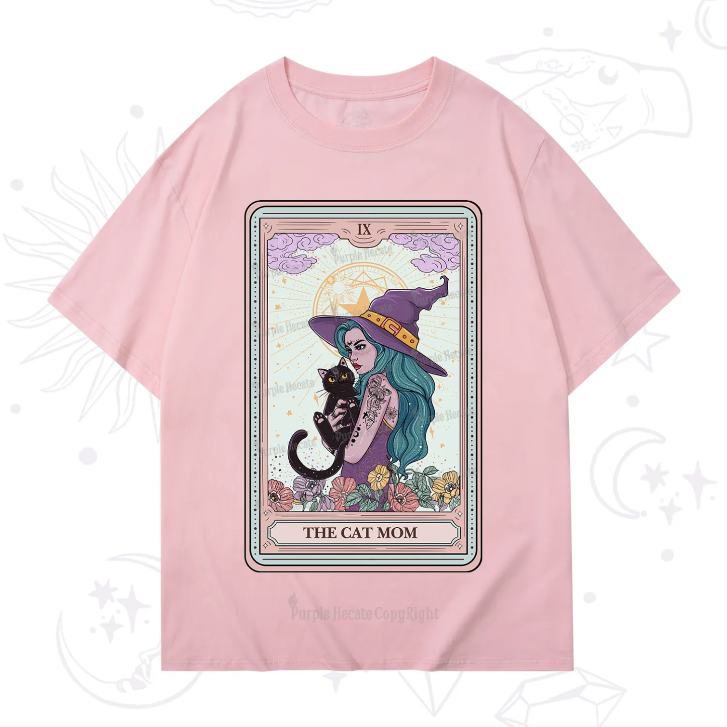 Purplehecate The Gothic Cat Mom Tarot T-Shirt