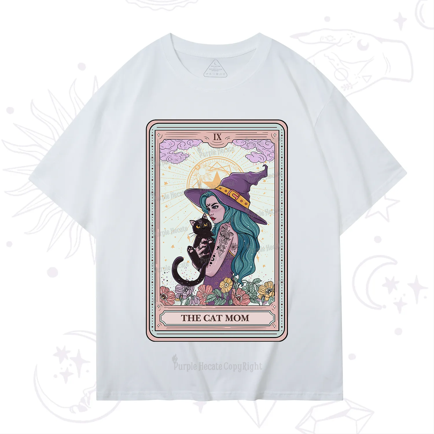 Purplehecate The Gothic Cat Mom Tarot T-Shirt
