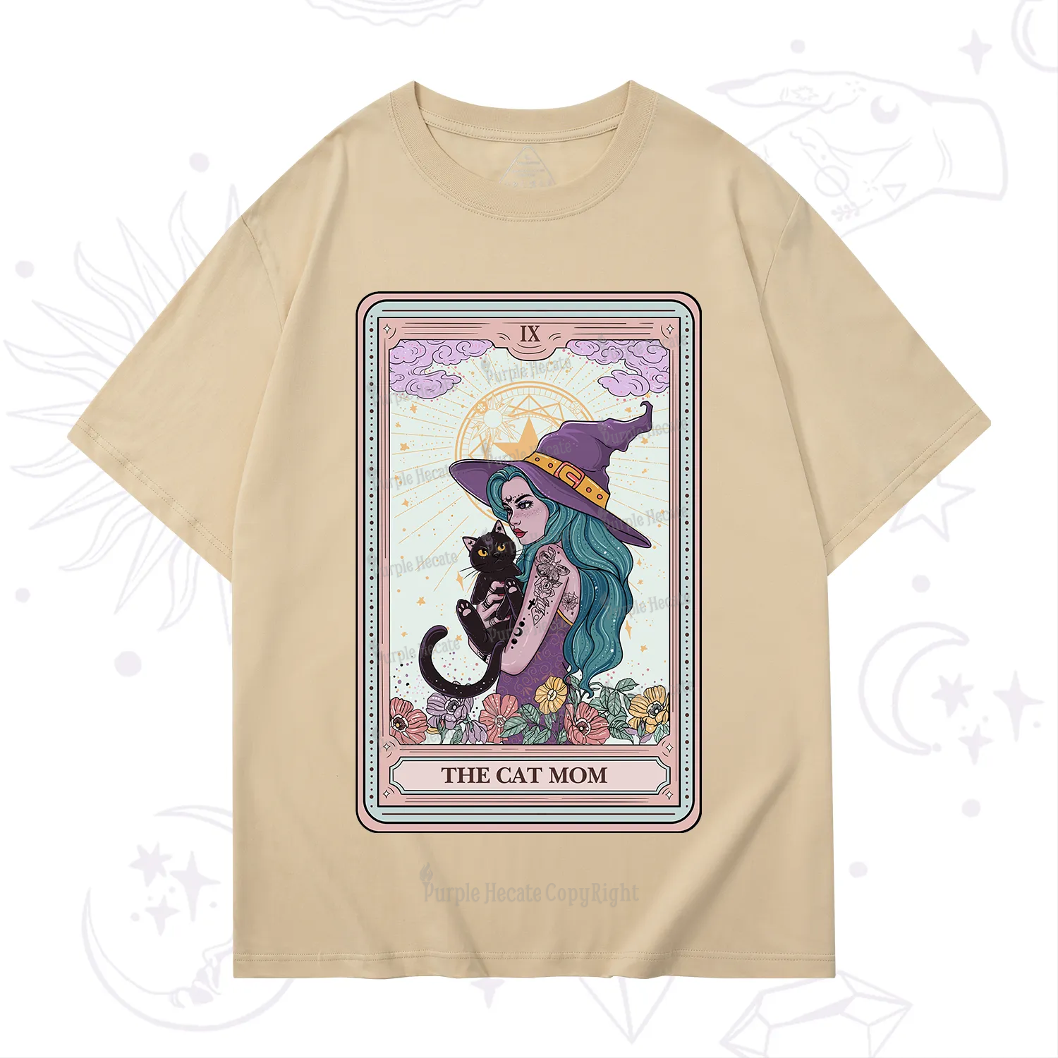 Purplehecate The Gothic Cat Mom Tarot T-Shirt