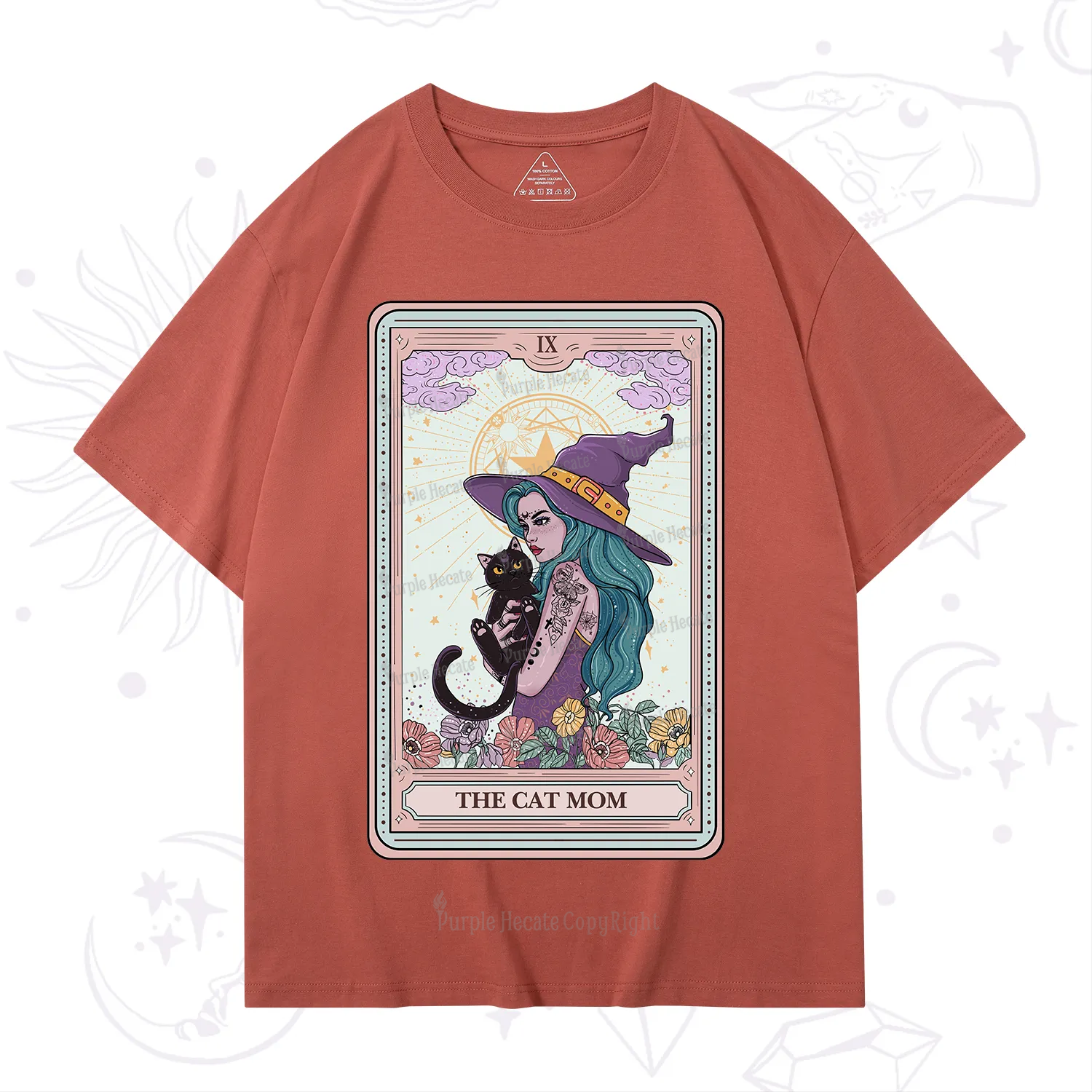 Purplehecate The Gothic Cat Mom Tarot T-Shirt