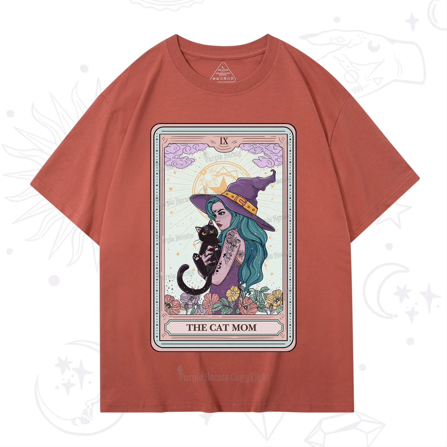 Purplehecate The Gothic Cat Mom Tarot T-Shirt