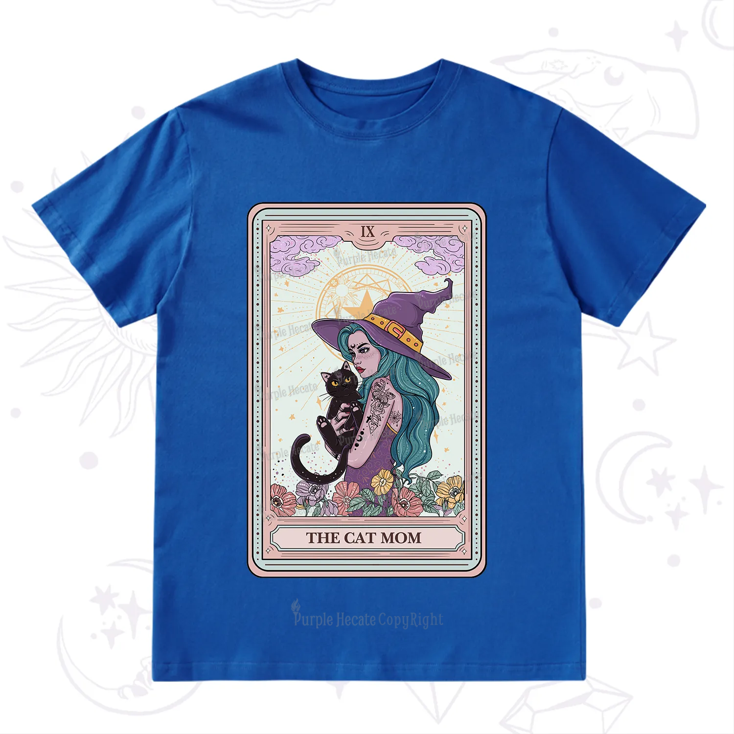 Purplehecate The Gothic Cat Mom Tarot T-Shirt
