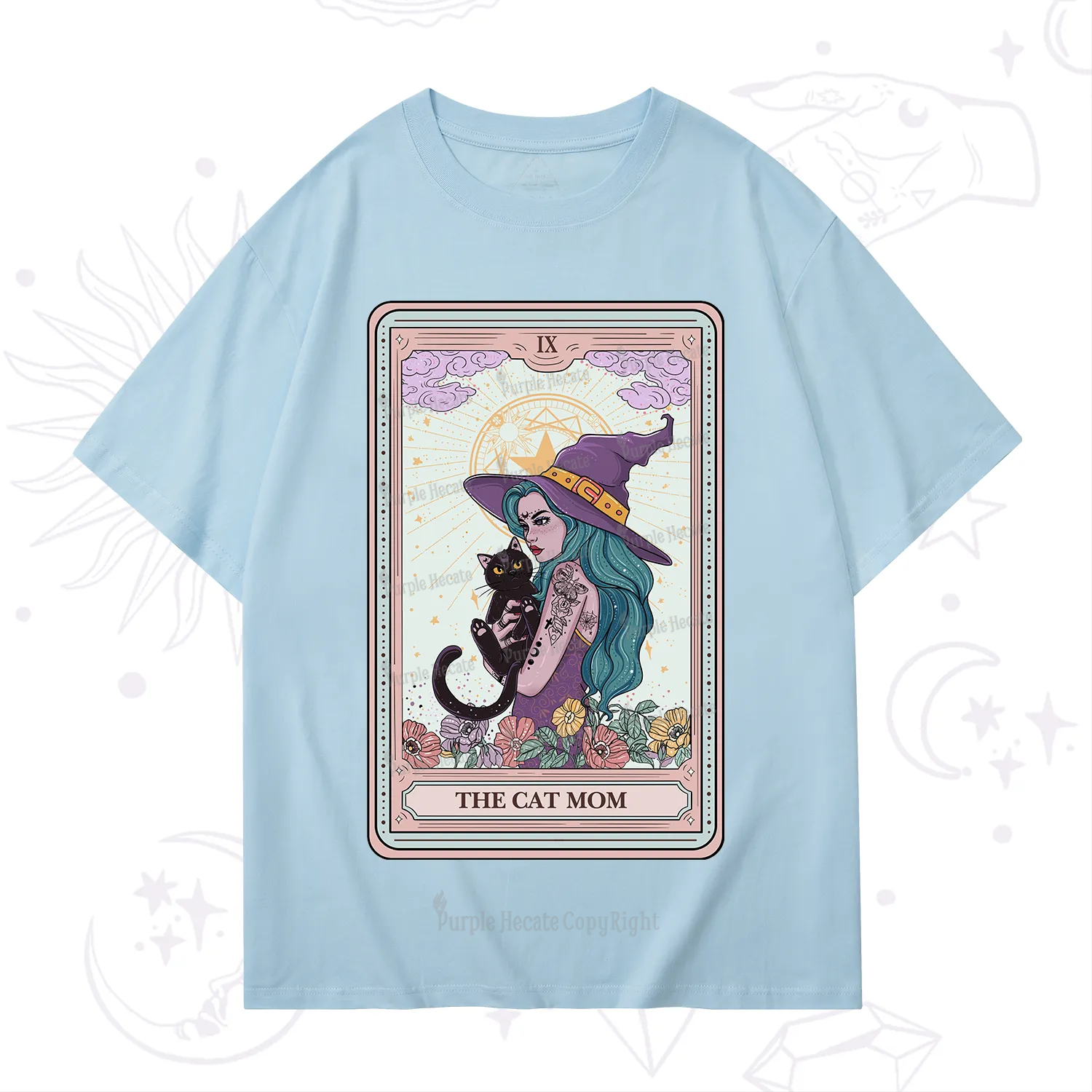 Purplehecate The Gothic Cat Mom Tarot T-Shirt