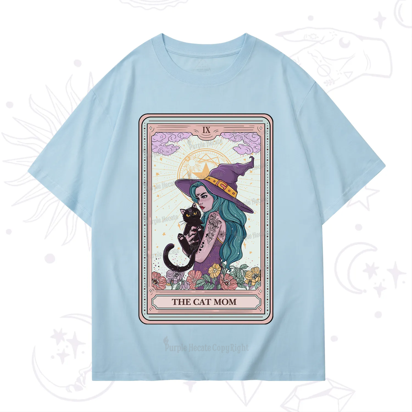 Purplehecate The Gothic Cat Mom Tarot T-Shirt
