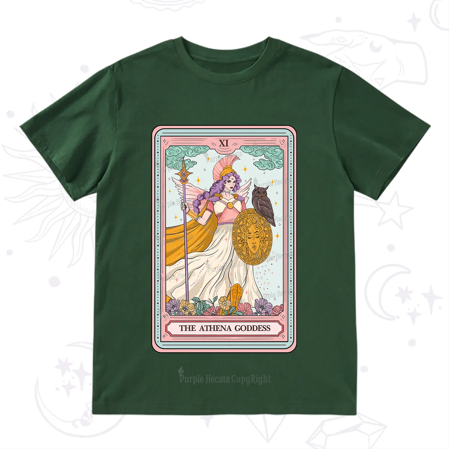 Purplehecate The Athena Goddess Tarot T-Shirt