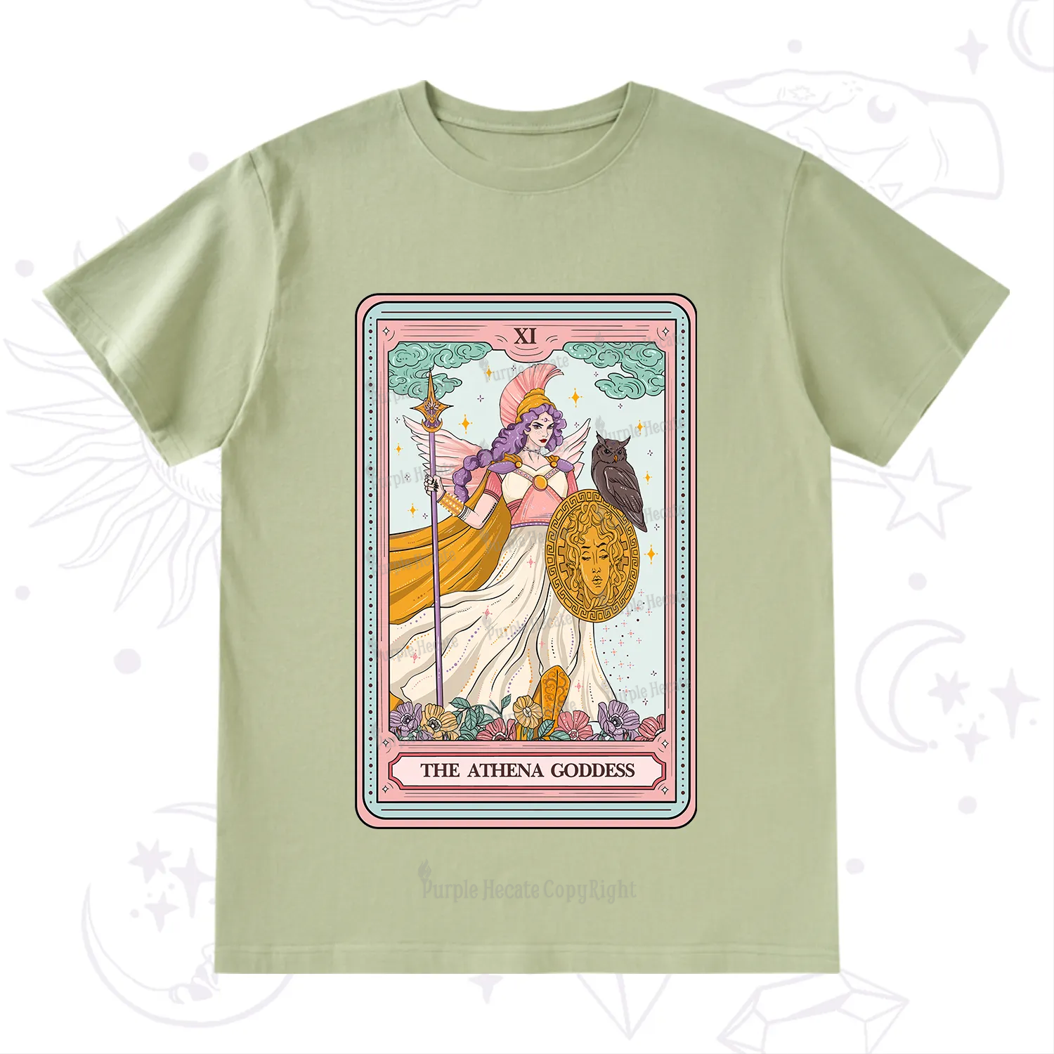 Purplehecate The Athena Goddess Tarot T-Shirt