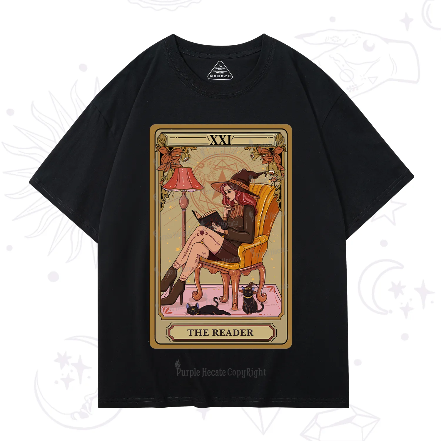 Purplehecate The Reader-Cat Mom Tarot T-Shirt