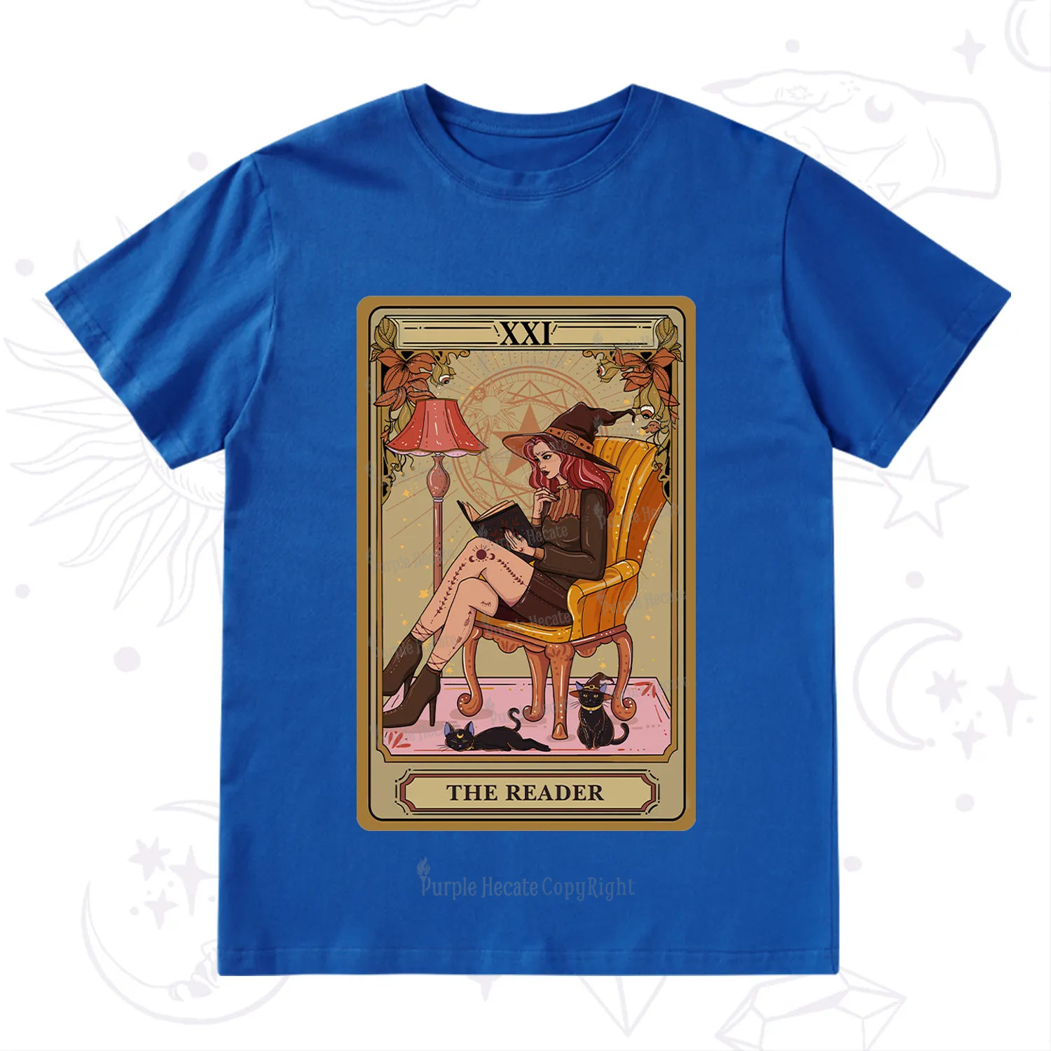 Purplehecate The Reader-Cat Mom Tarot T-Shirt