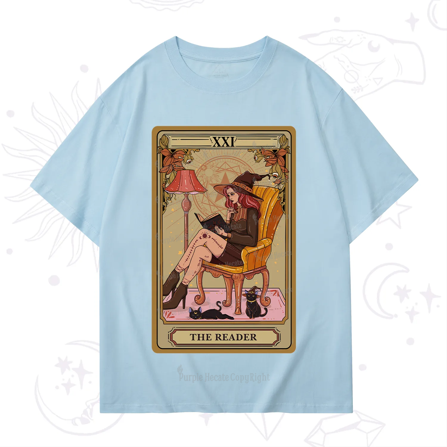 Purplehecate The Reader-Cat Mom Tarot T-Shirt