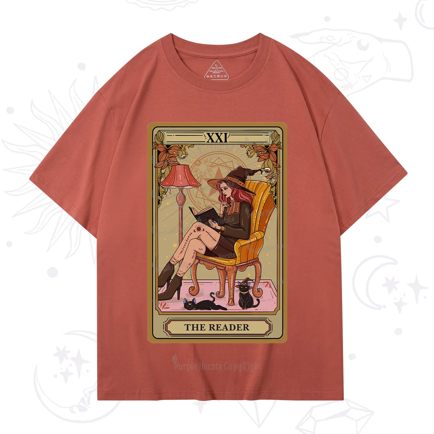 Purplehecate The Reader-Cat Mom Tarot T-Shirt