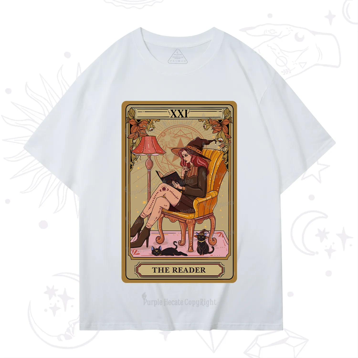 Purplehecate The Reader-Cat Mom Tarot T-Shirt