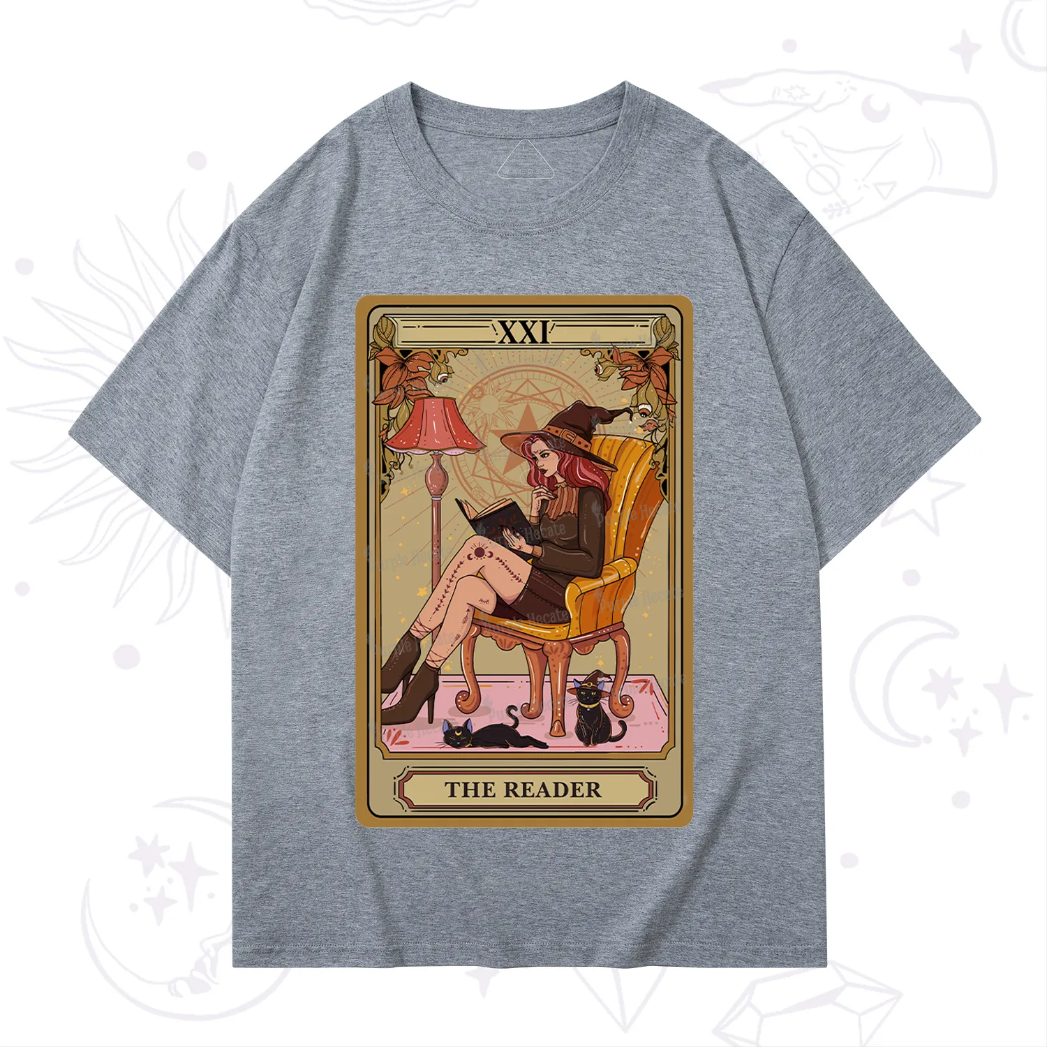 Purplehecate The Reader-Cat Mom Tarot T-Shirt